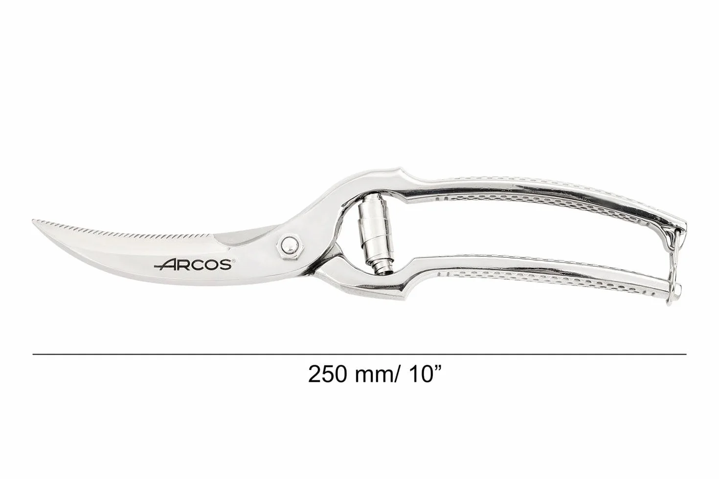 Arcos Serie Ecopro - Tijeras para pollo - Hoja de Acero Inoxidable Forjado de 250 mm - Mango de Acero Inoxidable Forjado - Color Plata