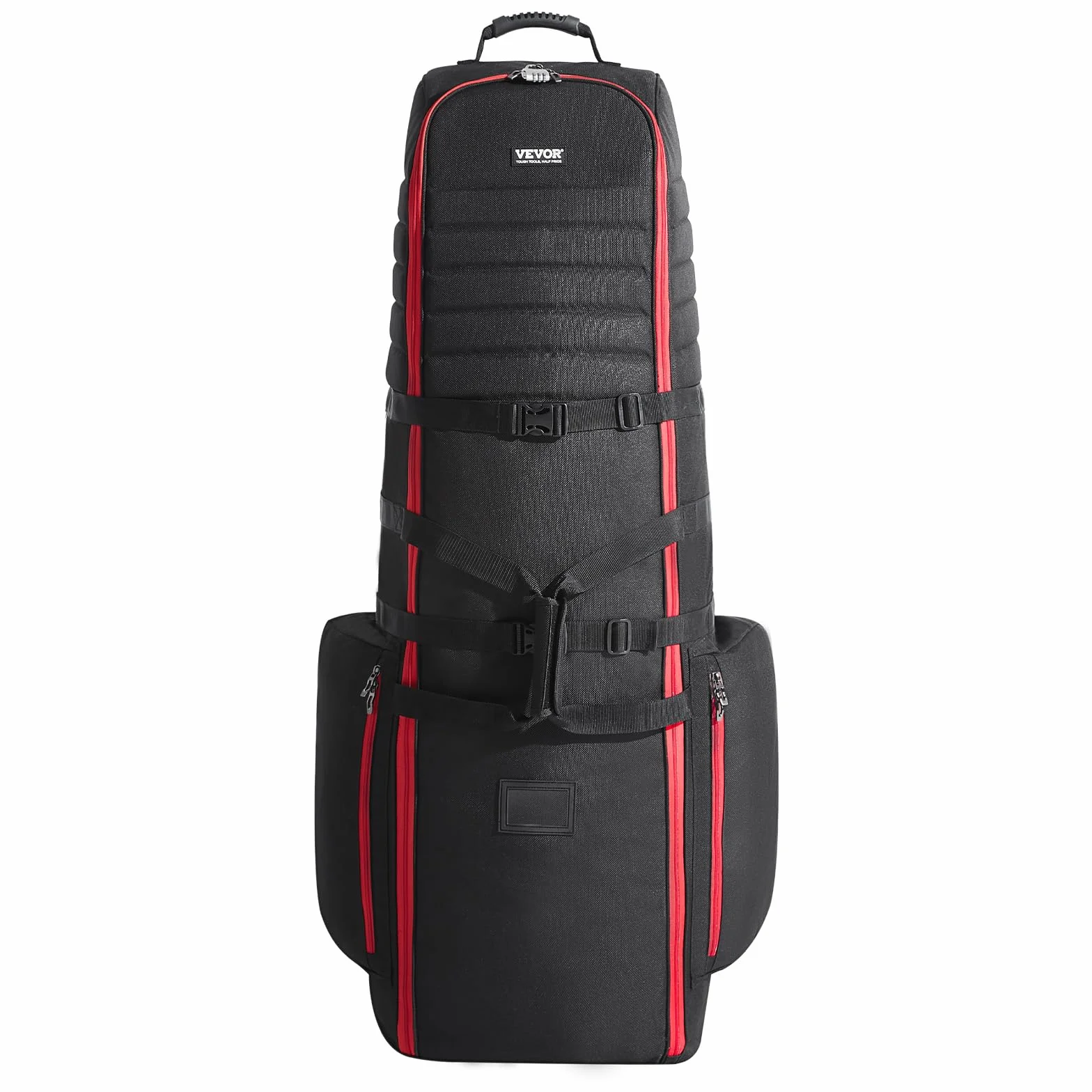 VEVOR Funda de Viaje de Golf Blanda, Poliéster Oxford 1800D, Resistente al Agua, Acolchada, con Ruedas, Plegable, 520 x 450 x 1420 mm