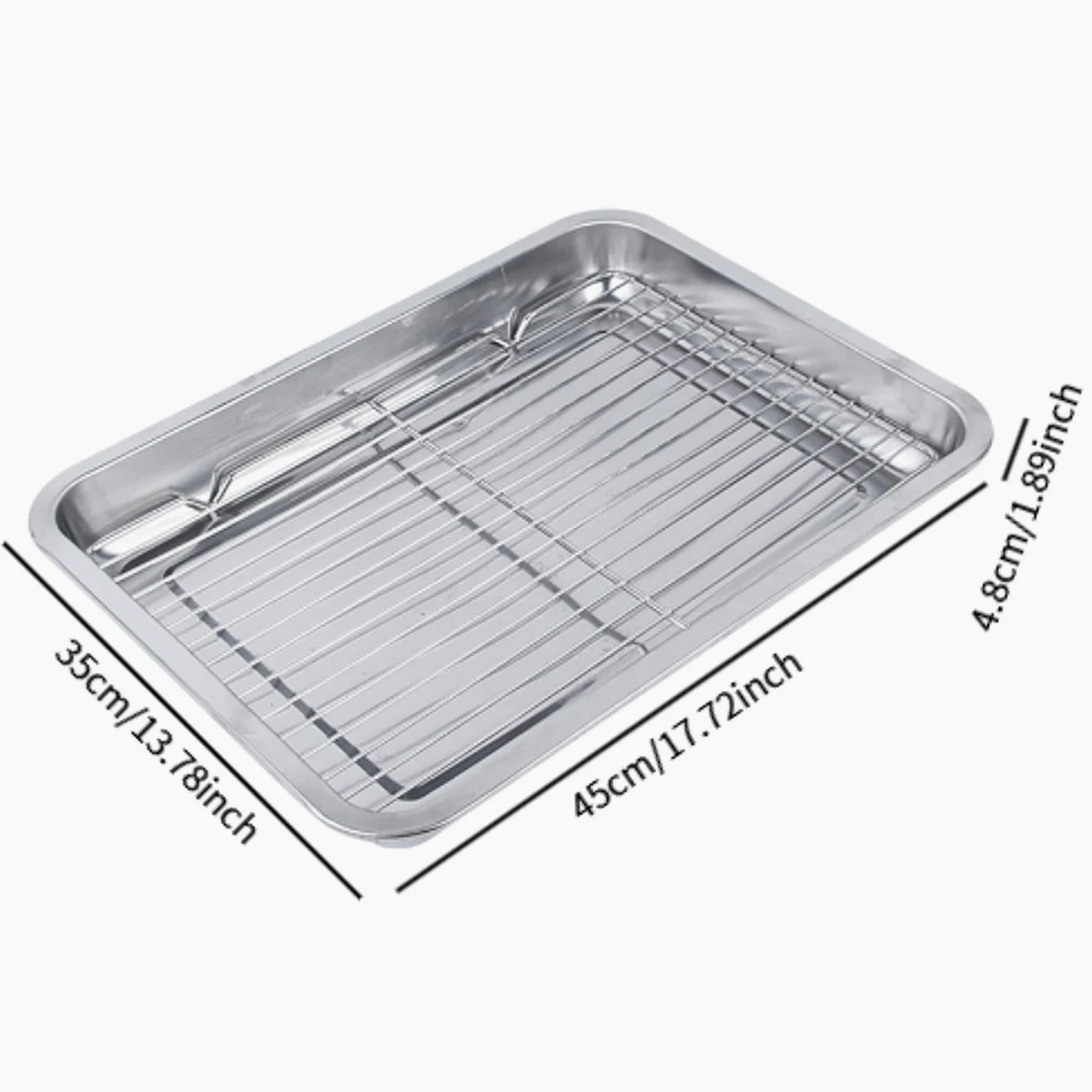 Bandeja para Hornear con Rejilla, Bandeja para, Utensilios para Hornear, Bandeja para para Cocinar, Reuniones Familiares, Restaurant, tal como se describe, 45cmx35cmx48cm