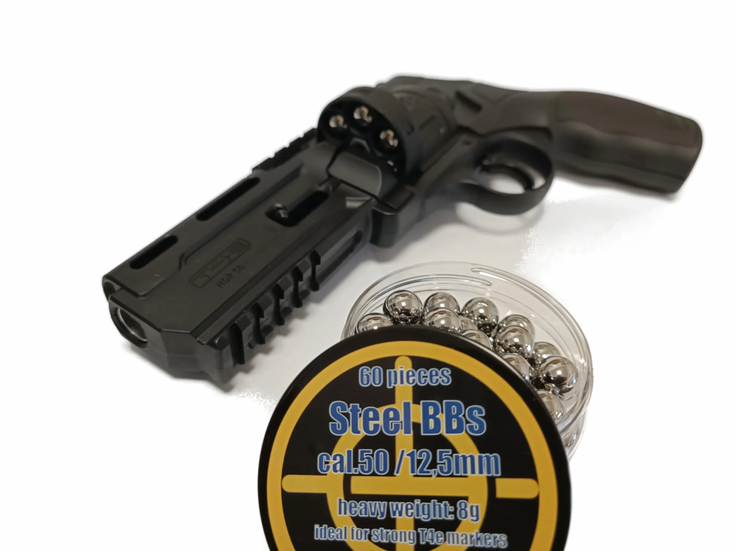 BBS CAL.50 bolas de acero cromado 12,5 mm para marcadores HDR50 HDP50 Amdere Fuerte T4e