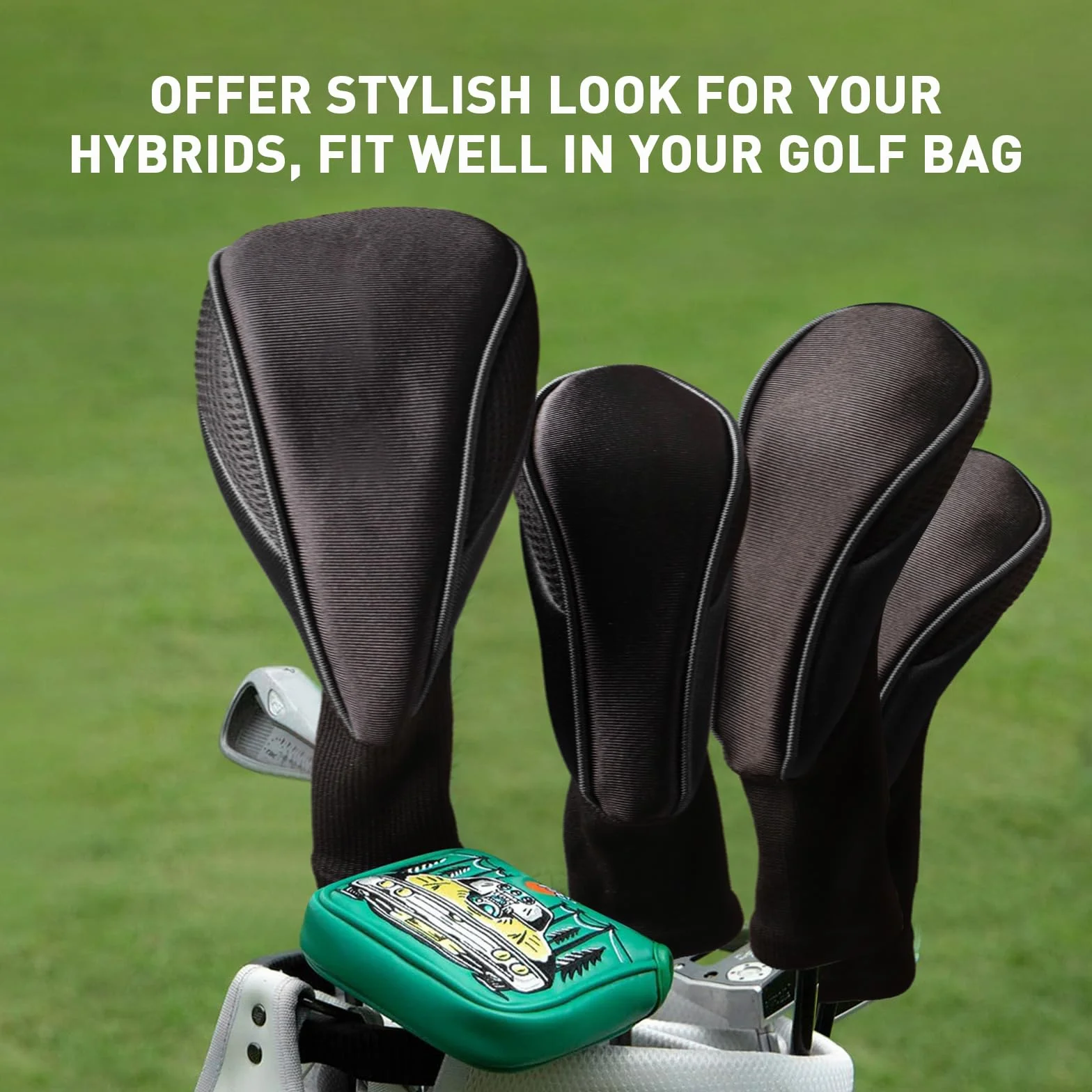 Fundas de madera para cabeza de golf Fairway Woods híbridos 3 4 5 6 7 con etiquetas intercambiables