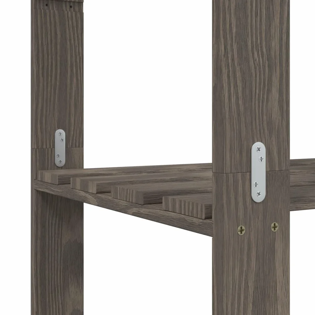 Estantería de 3 Niveles Madera Maciza Pino Gris 80x38x90 cm, Estanterias Almacenaje, Estanterias Trastero, Estanterias para Garaje, Estantes para Herramientas, Estanteria Almacen - 373386