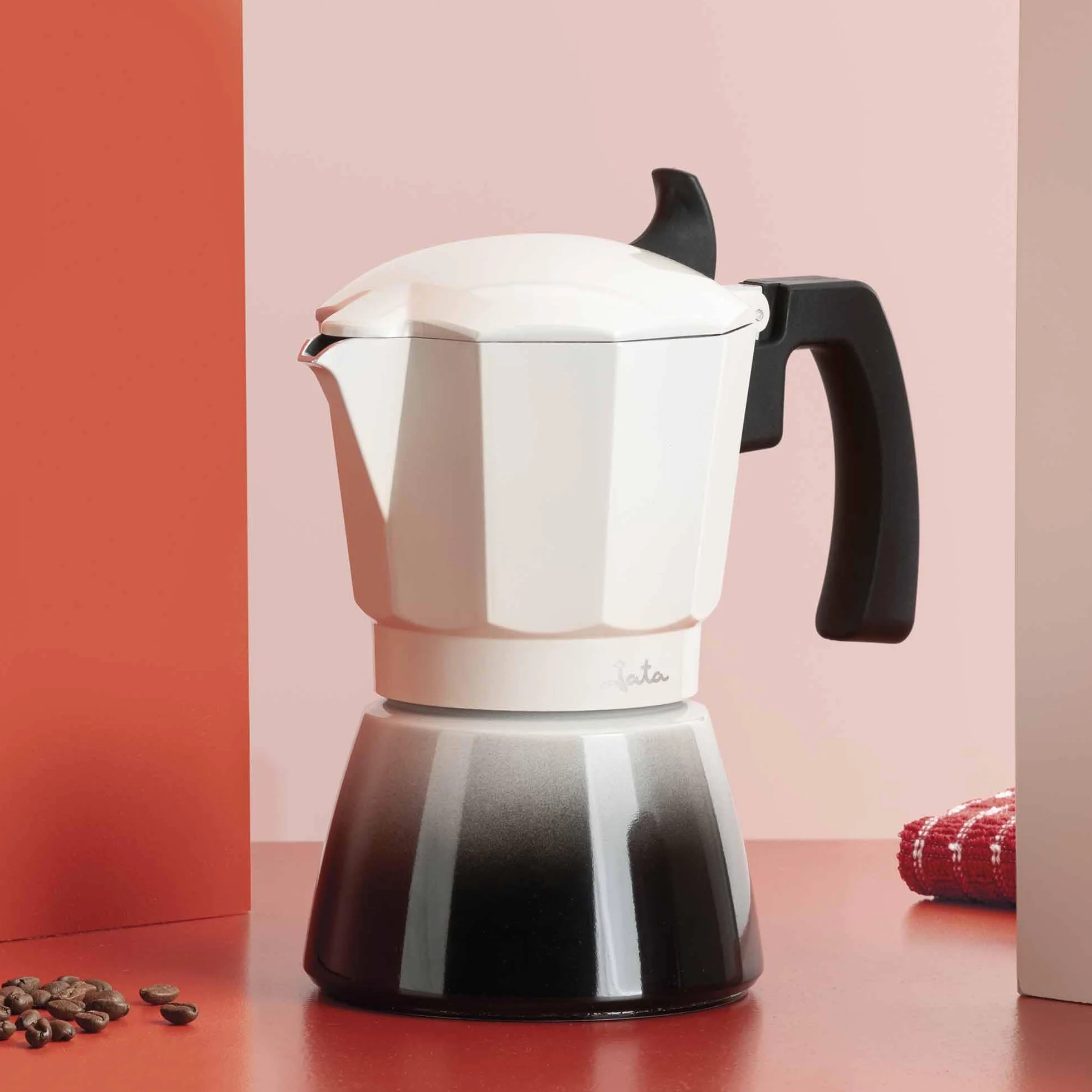 Jata Hogar HCAF2412 - Cafetera Italiana 12 Tazas para Inducción, Moka de Aluminio, Apta para Todo Tipo de Cocinas, Mango Ergonómico, Café Espresso Tradicional