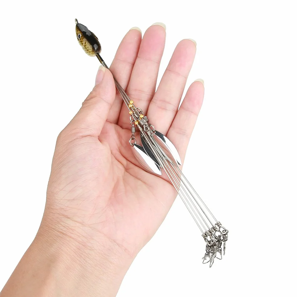 Alabama Umbrella Jig Head Rig Fishing Bait 5 Arms con Broches Giratorios para Pesca de Agua Salada y Dulce