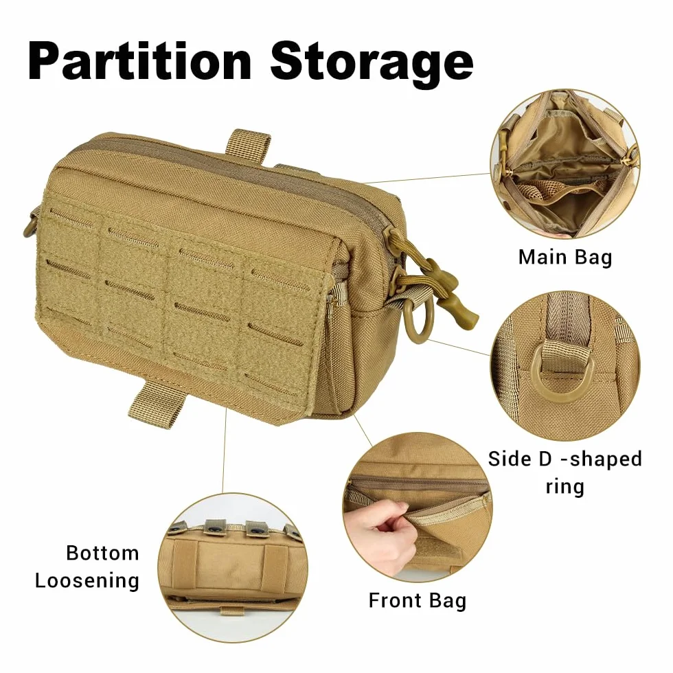 Bolsa táctica impermeable Molle compartimentada para chaleco mochila cinturón