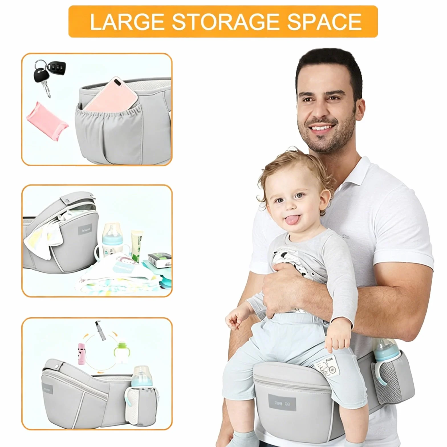 Mochila Portabebés Ergonómica 0-48meses 3.5-25kg Algodón Transpirable