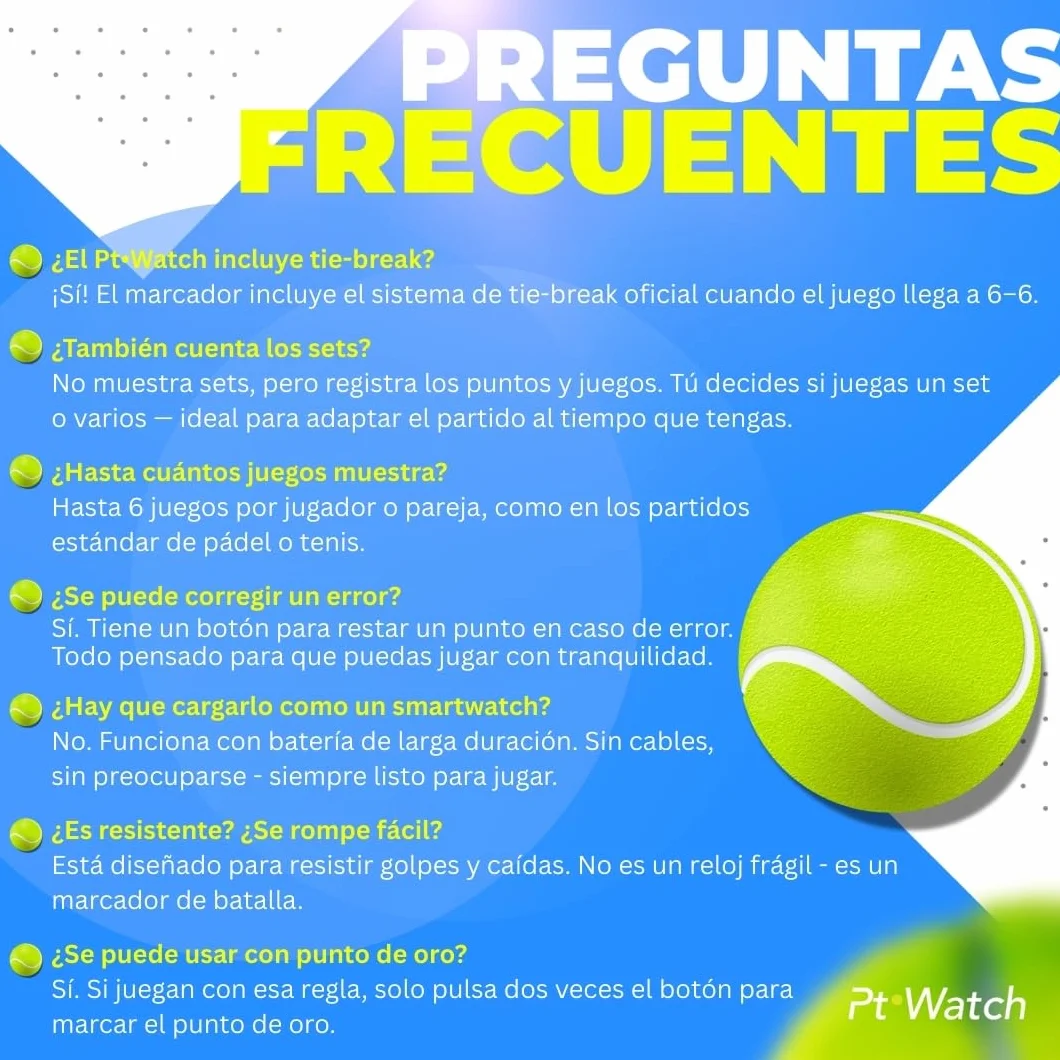 Reloj Contador de Puntos para Pádel y Tenis – Reloj Deportivo con Cronómetro y Alarma – Accesorios Padel Scorekeeper para Muñeca, Resistente al Agua