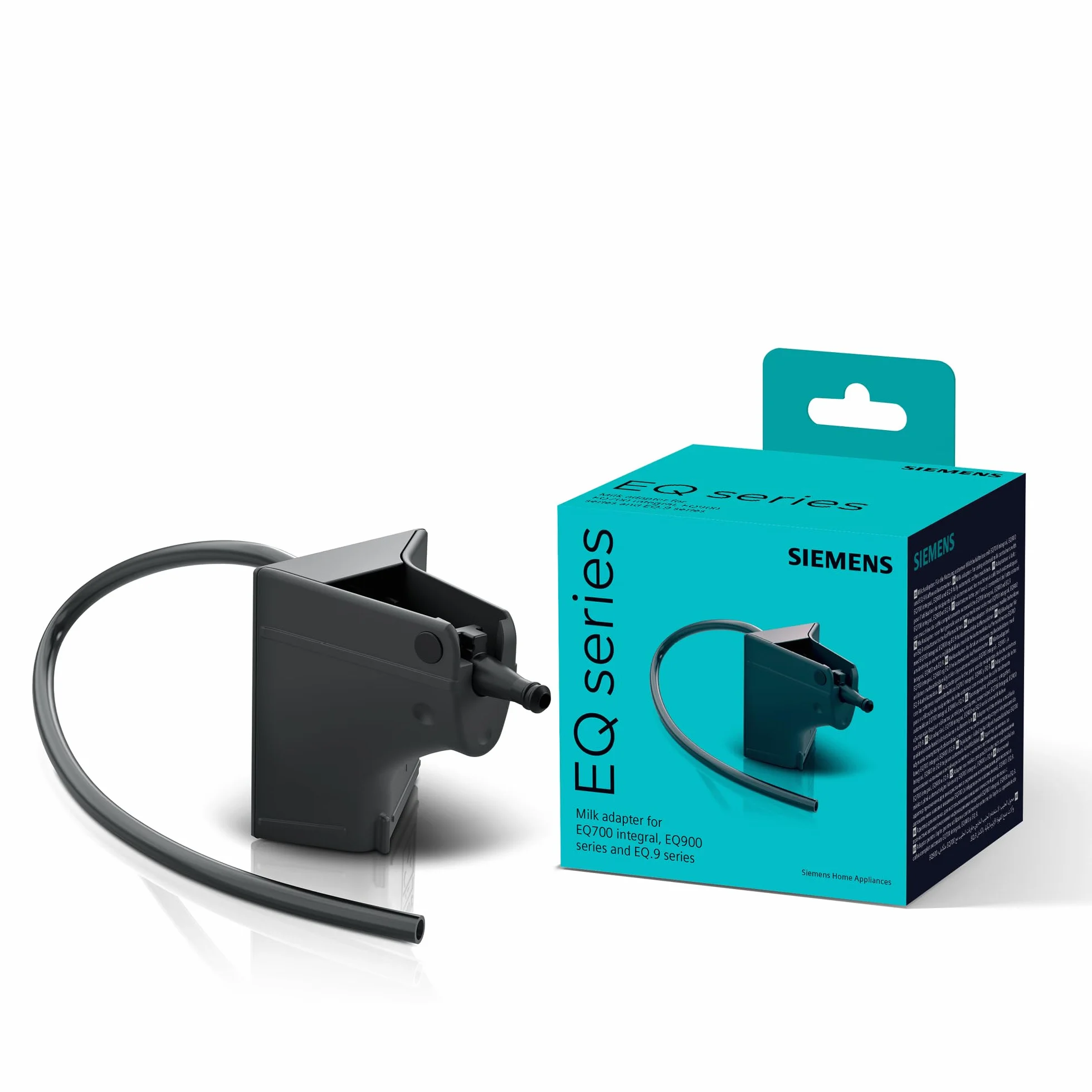 SIEMENS - Adaptador de leche, para utilizar con depósito de leche externo, especial para cafeteras EQ700 integral, EQ900 y EQ.9 plus, negro, apto para lavavajillas, TZ70001