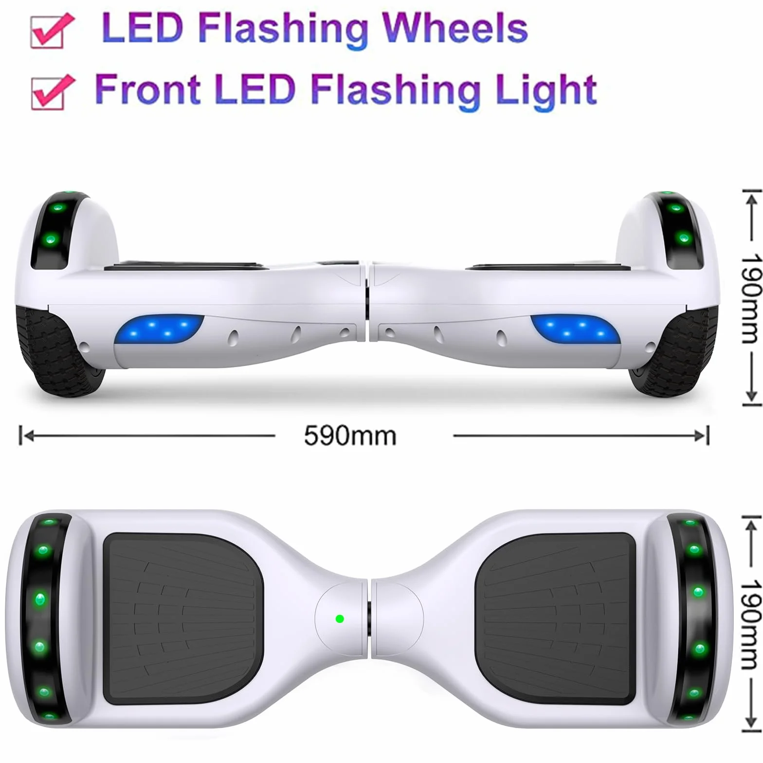 Hoverboard dla dzieci z Bluetooth, podwójny silnik LED