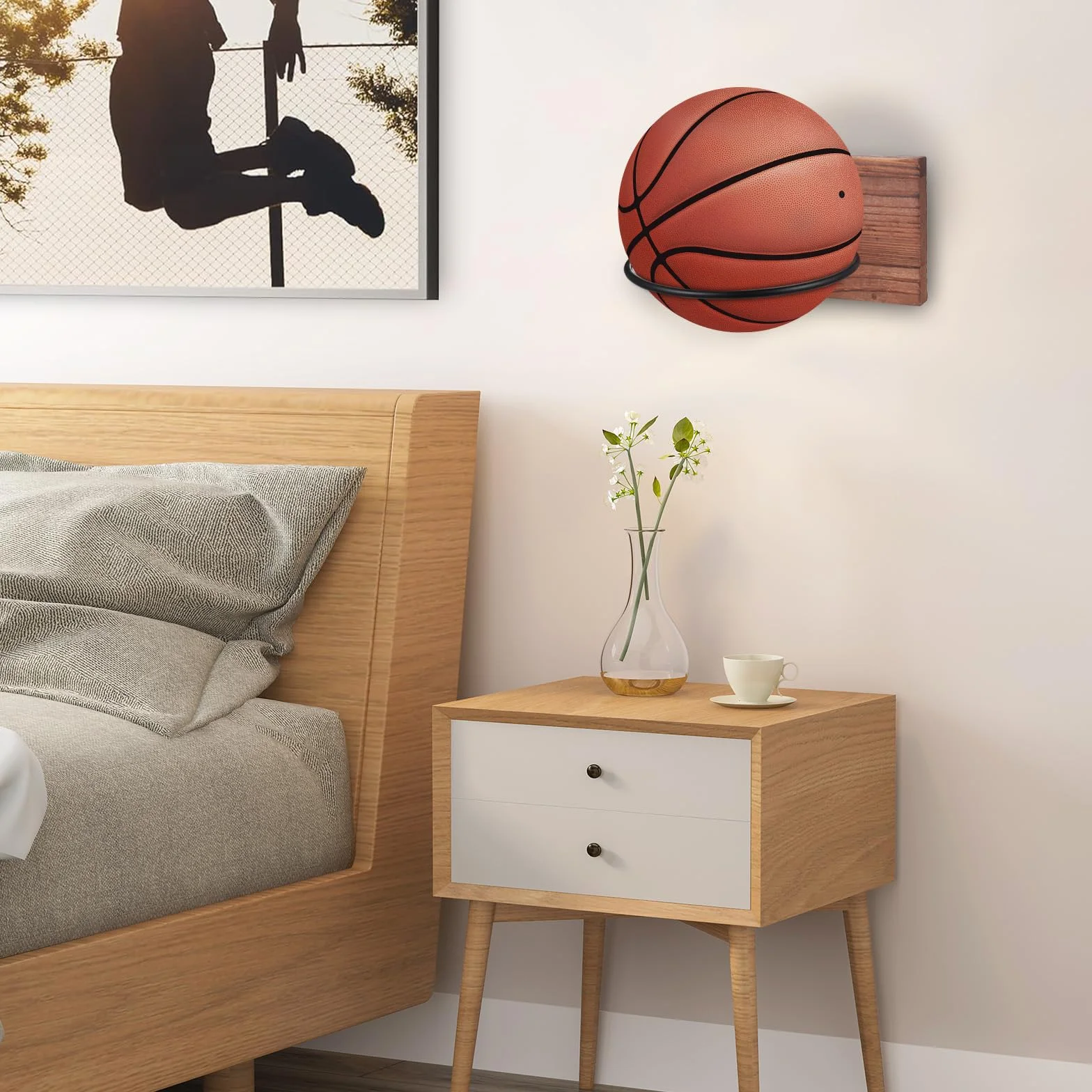 Soporte de Pared para Pelotas de Fútbol Baloncesto Rugby Exhibición Almacenamiento
