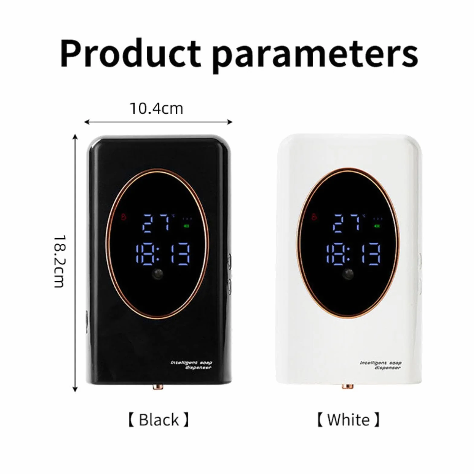 Dispensador Automático de Jabón con de Espuma Ajustable Montado en Pared Y Depósito Grande Inteligente Y Función Impermeable Adecuado P, Negro, Individual