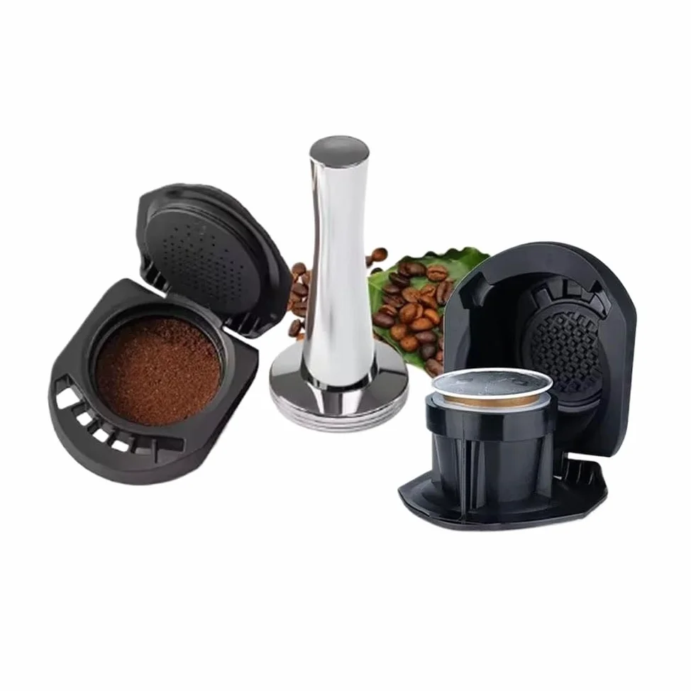 Compatible Para Dolce Gusto Adaptador Cápsula Genio S | Plástico resistente, convertidor cápsula, recargable reutilizable, Genio S Piccolo XS(Dark Khaki)