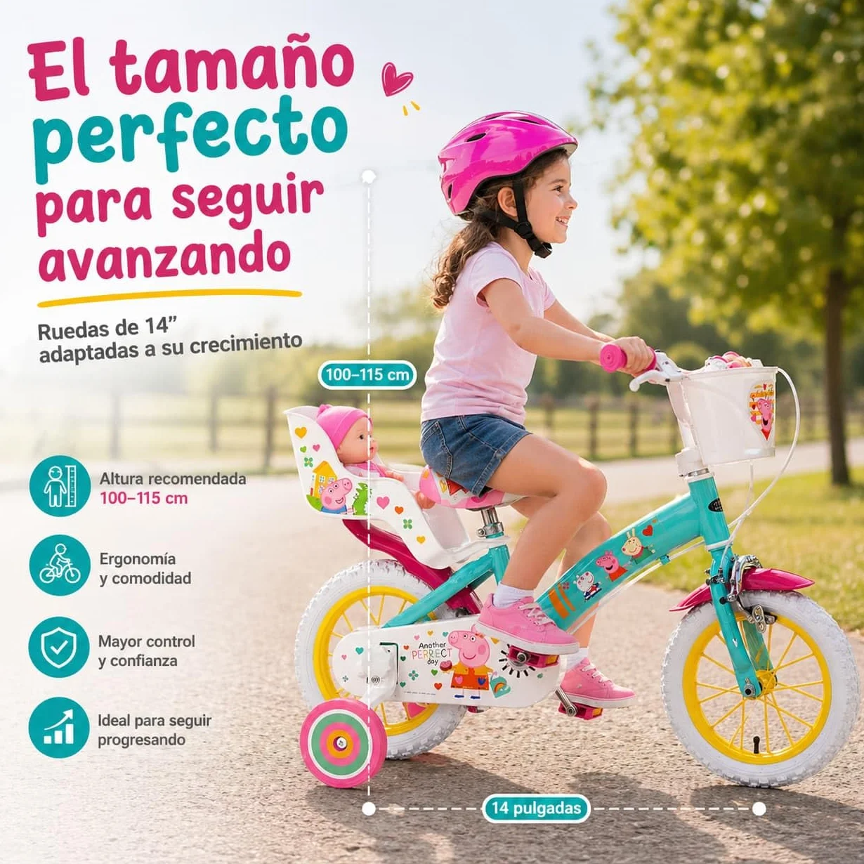 Bicicleta 12" Peppa Pig 3-5 años