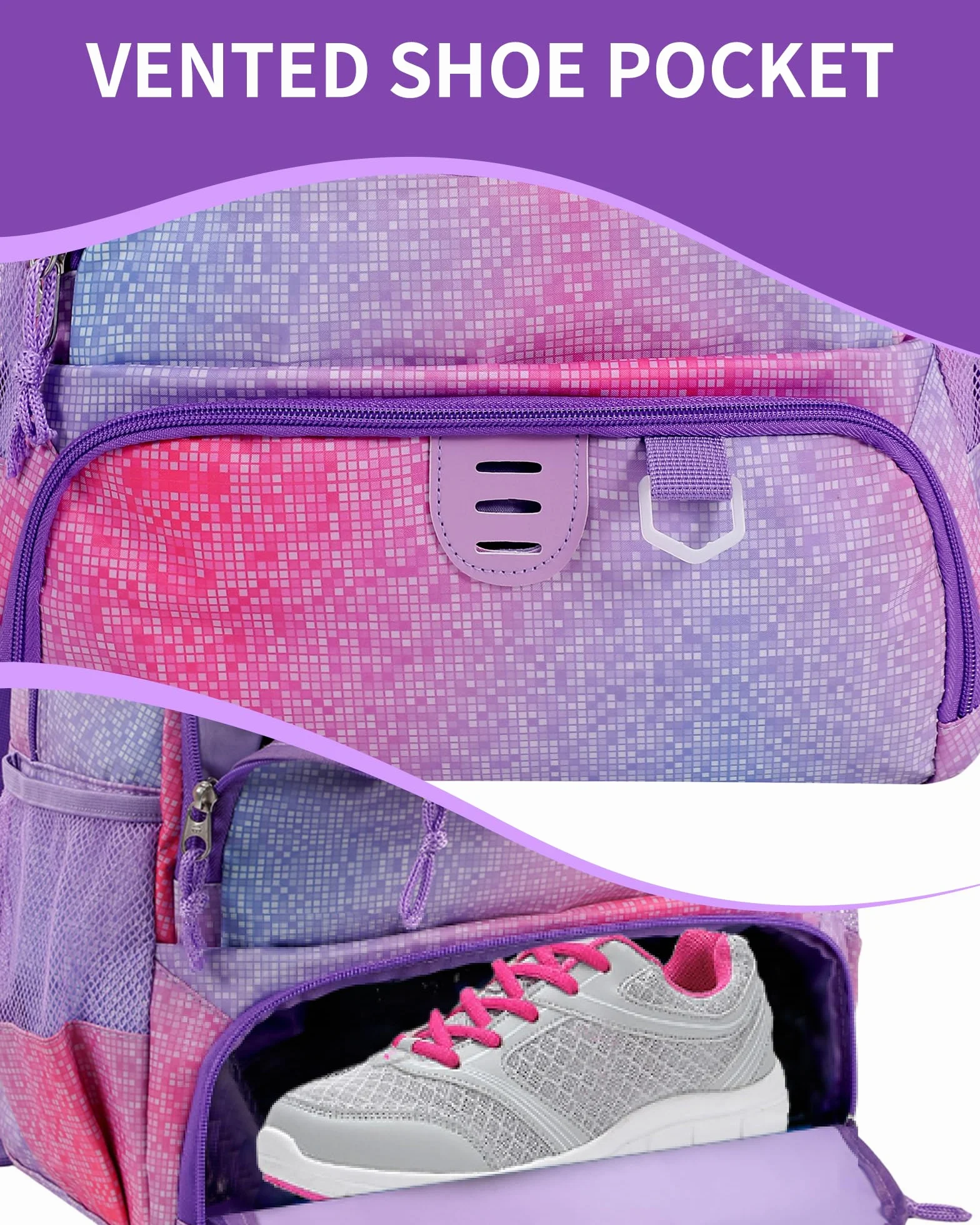 Mochila de baloncesto 30 L compartimento para pelota y zapatos transpirable
