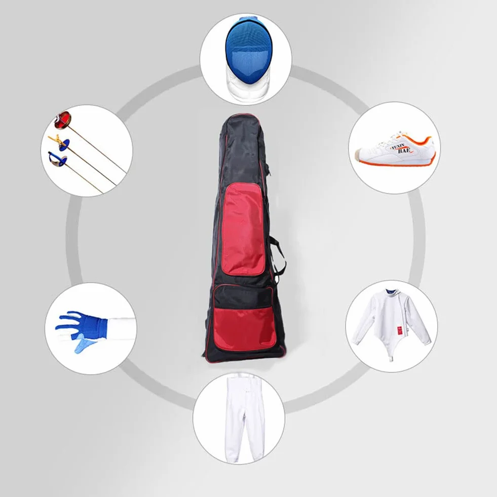 Bolsa de esgrima de 1680D Oxford impermeable doble bolsillo para espada