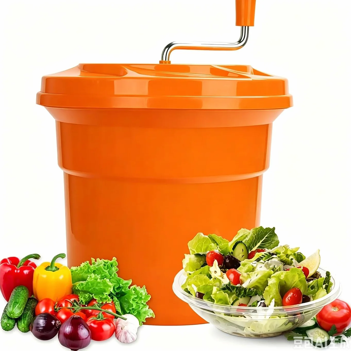Centrifugador manual de ensalada, multiusos para lechuga, secadora de verduras y lavadora de frutas para un lavado y secado eficientes de frutas y verduras, capacidad de 24 litros