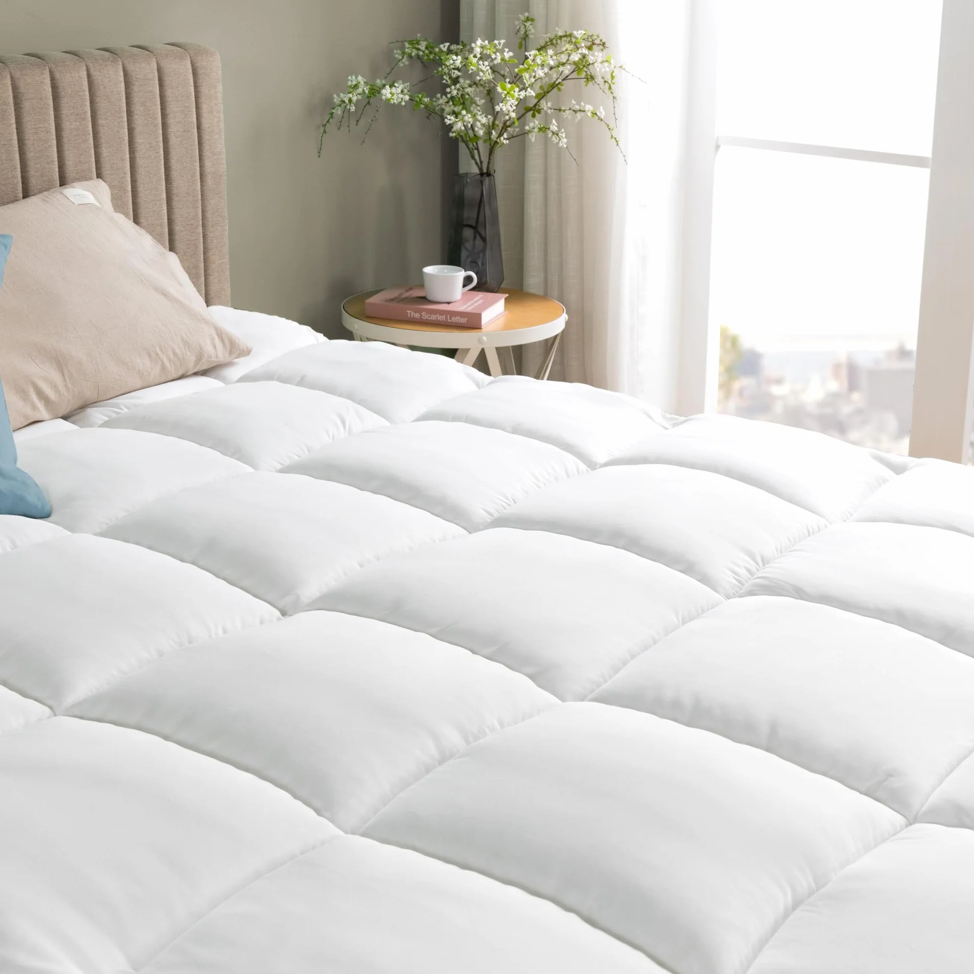 Zinus Mattress - Topper (poliéster, 200 x 90 cm), Color Blanco