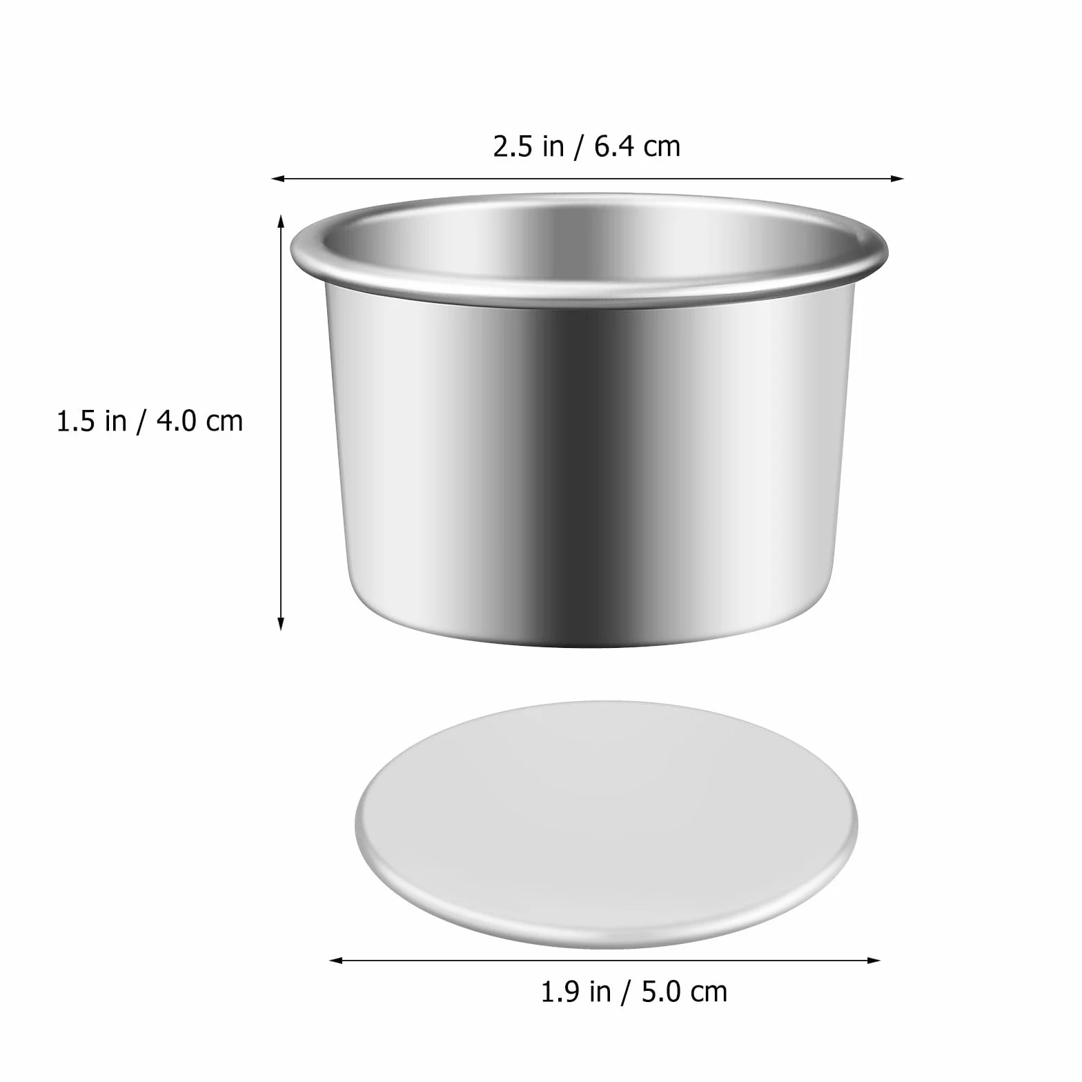 Moldes Pequeños para Pasteles Redondos 4 Piezas de Aleación de Aluminio | Base Desmontable, Antiadherentes, para Cheesecake y Bizcocho Chiffon, Color Plata