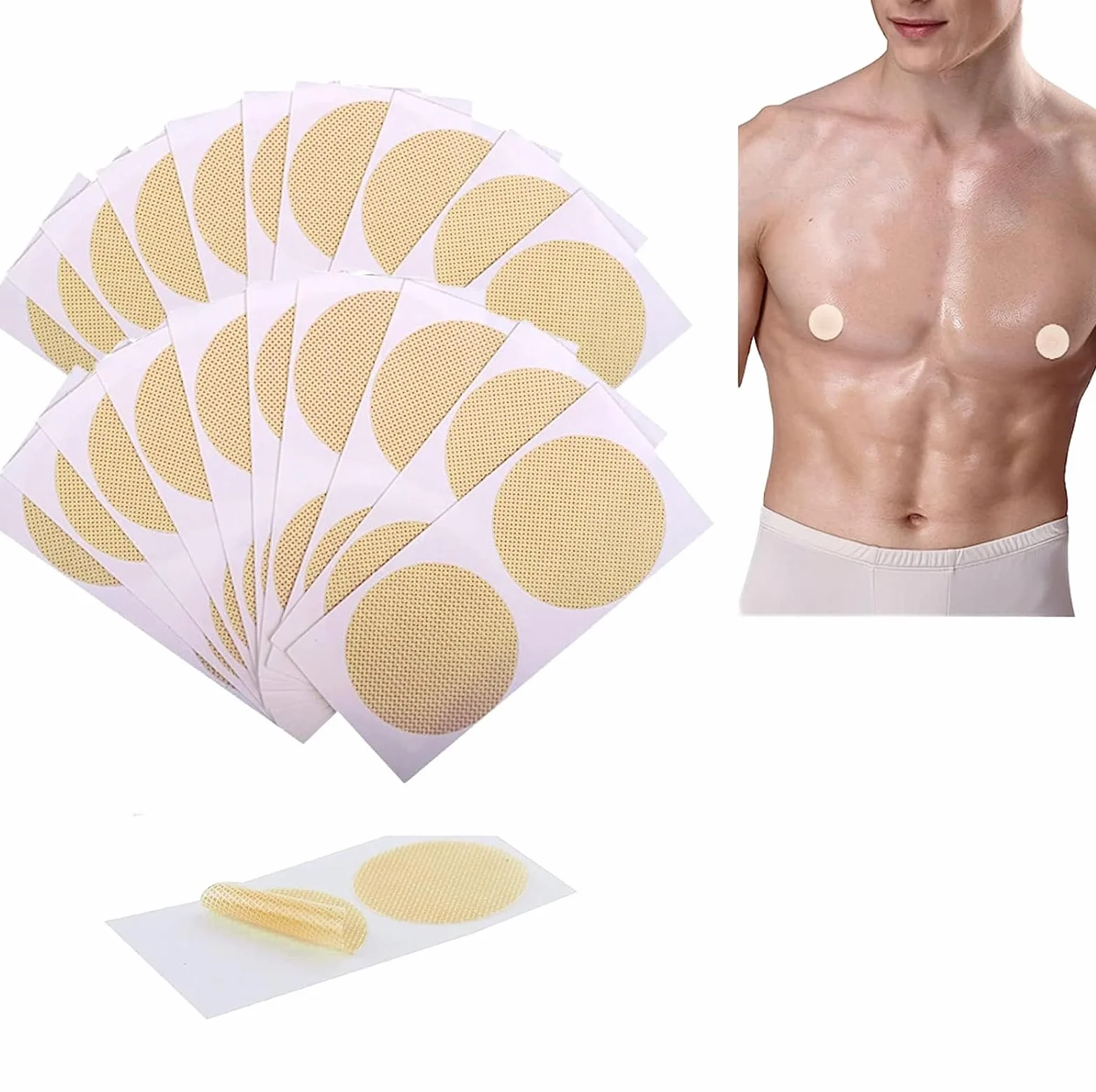 Protectores de pezón para Hombres - 50 Pares - Solución de Rozaduras - Tapas Desechables