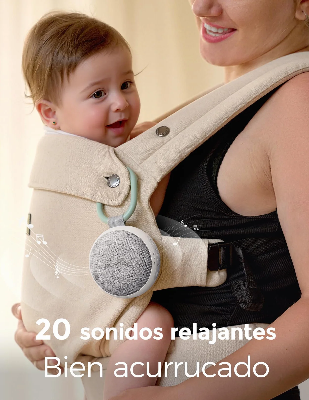 Momcozy Maquina Ruido Blanco Bebe con 20 Sonidos Relajantes, Luz Nocturna, Temporizador