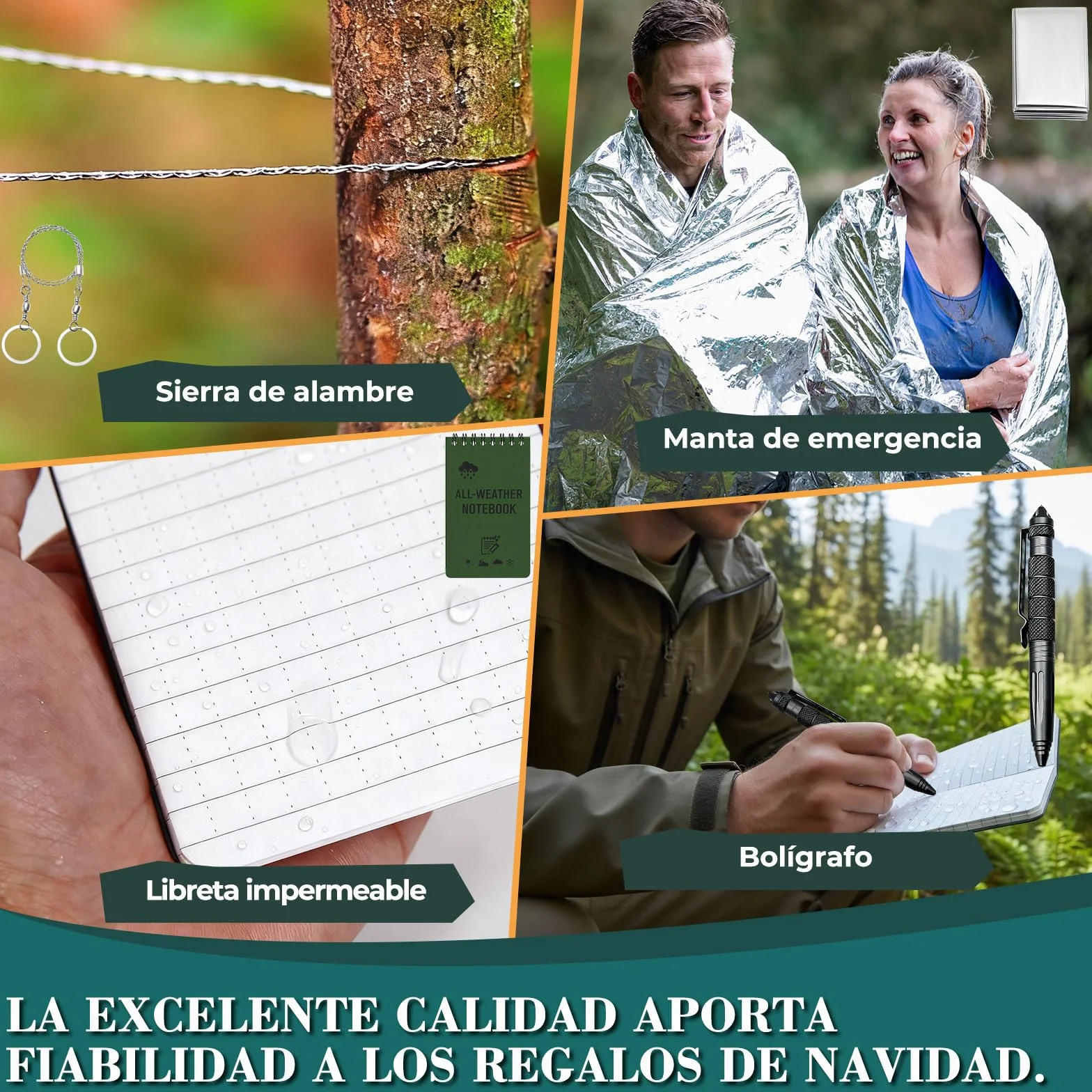 BuzzoXerex Calendario de Adviento 2025 Hombre, 24 PCS Kit de Supervivencia para Camping