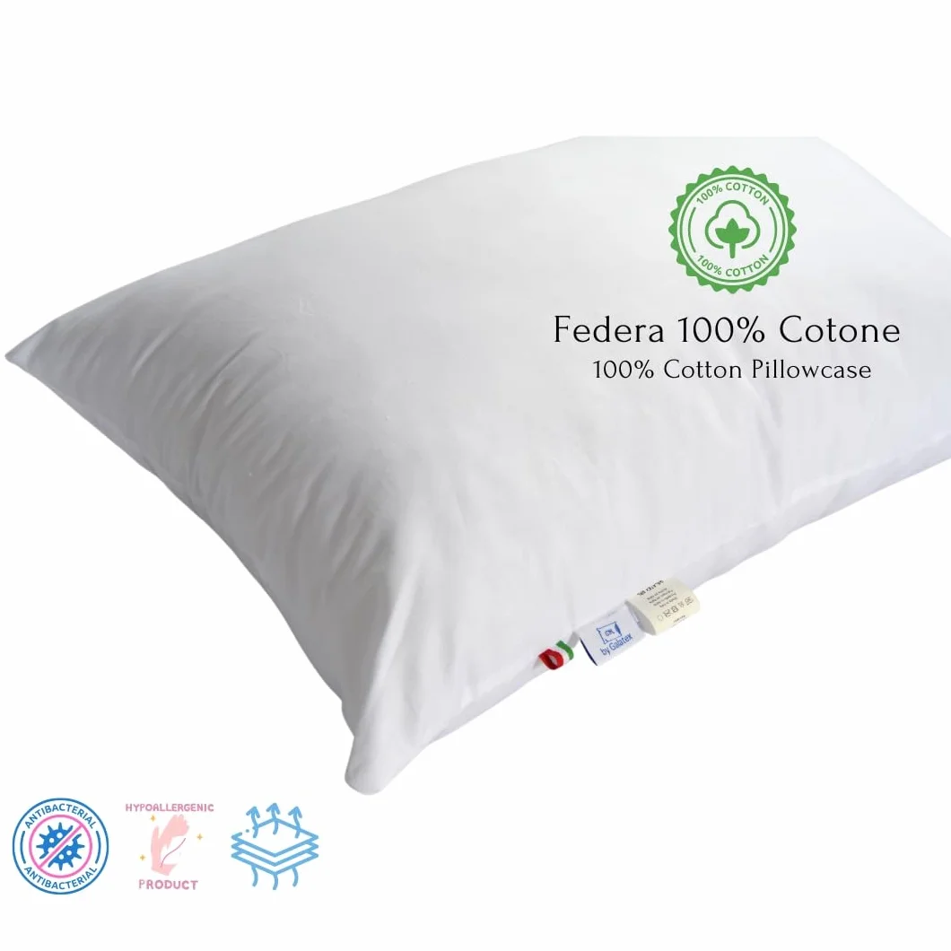 GM Almohada 40x30 100% algodón hipoalergénico blanco Lavable