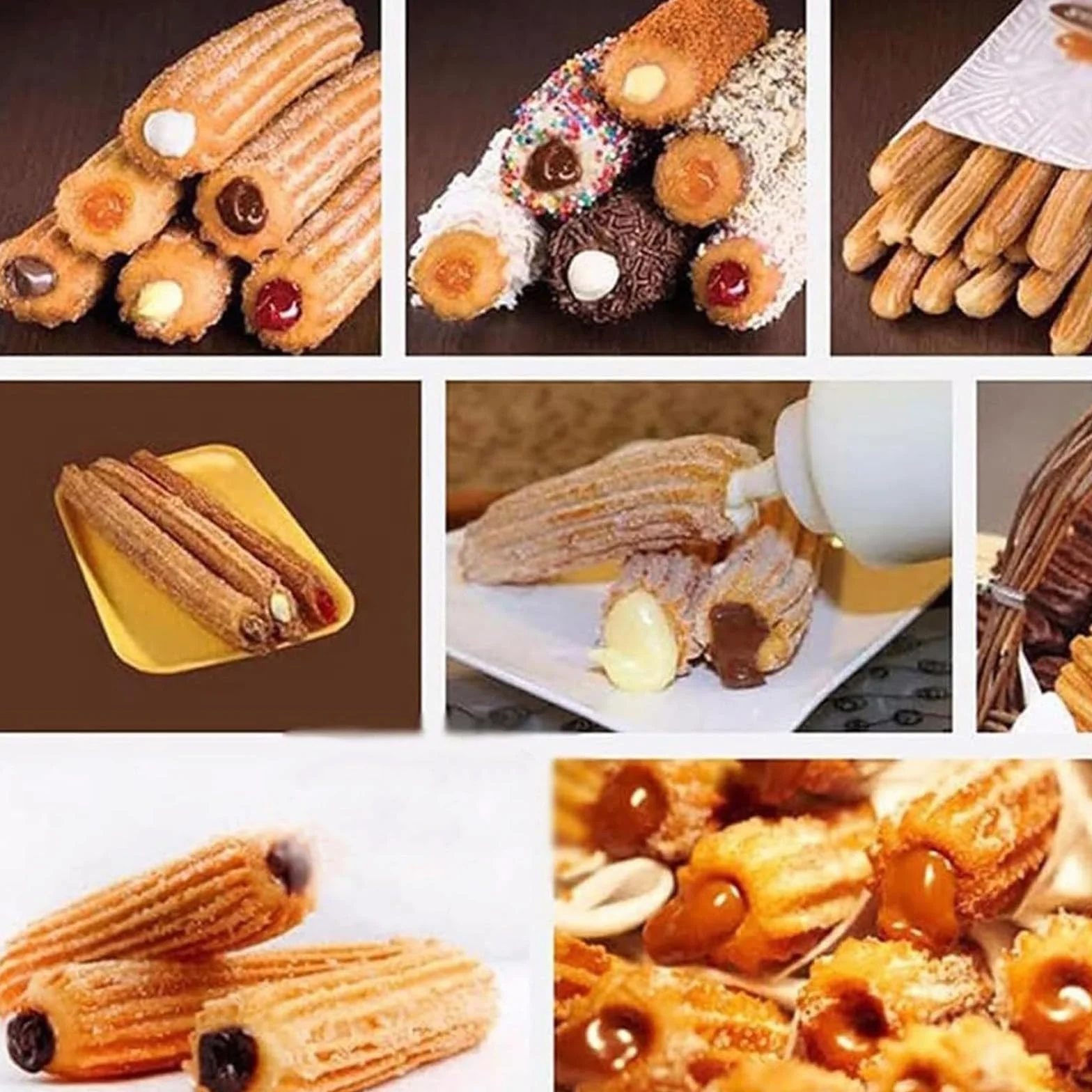 MáQuina para Hacer Churros Manual Comercial, MáQuina para Hacer Rosquillas Manual, MáQuina para Hacer Churros EspañOles De Acero Inoxidable con 5 Boquillas,2L