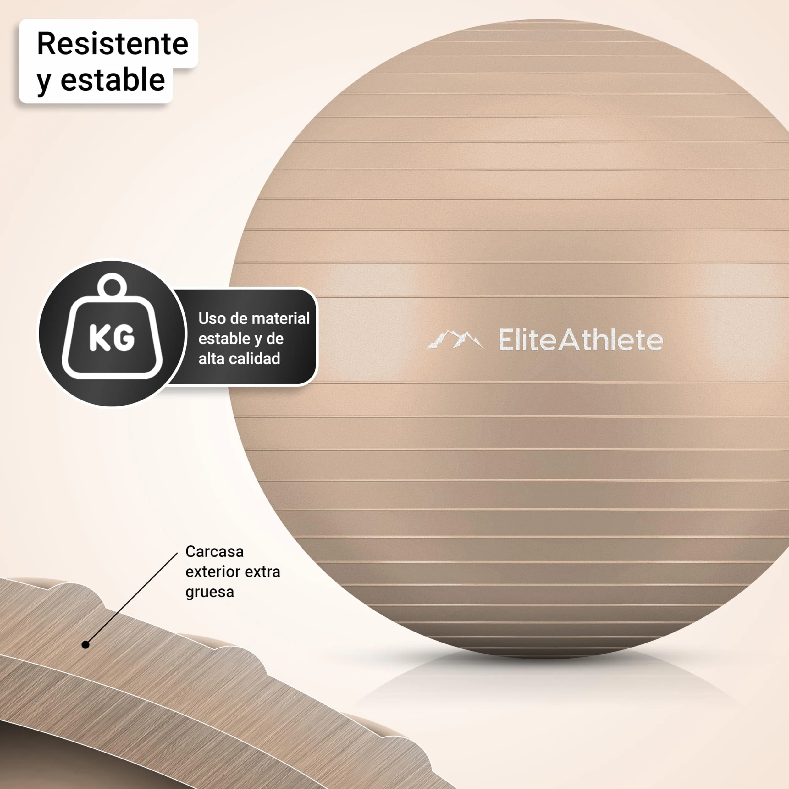 EliteAthlete Pelota de Pilates Fitball 55 cm 65 cm 75 cm 85 cm con Bomba de Aire