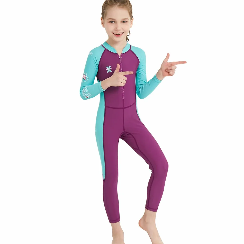 Traje de Neopreno Niño 2mm Una Pieza Manga Larga Buceo Natación Surf
