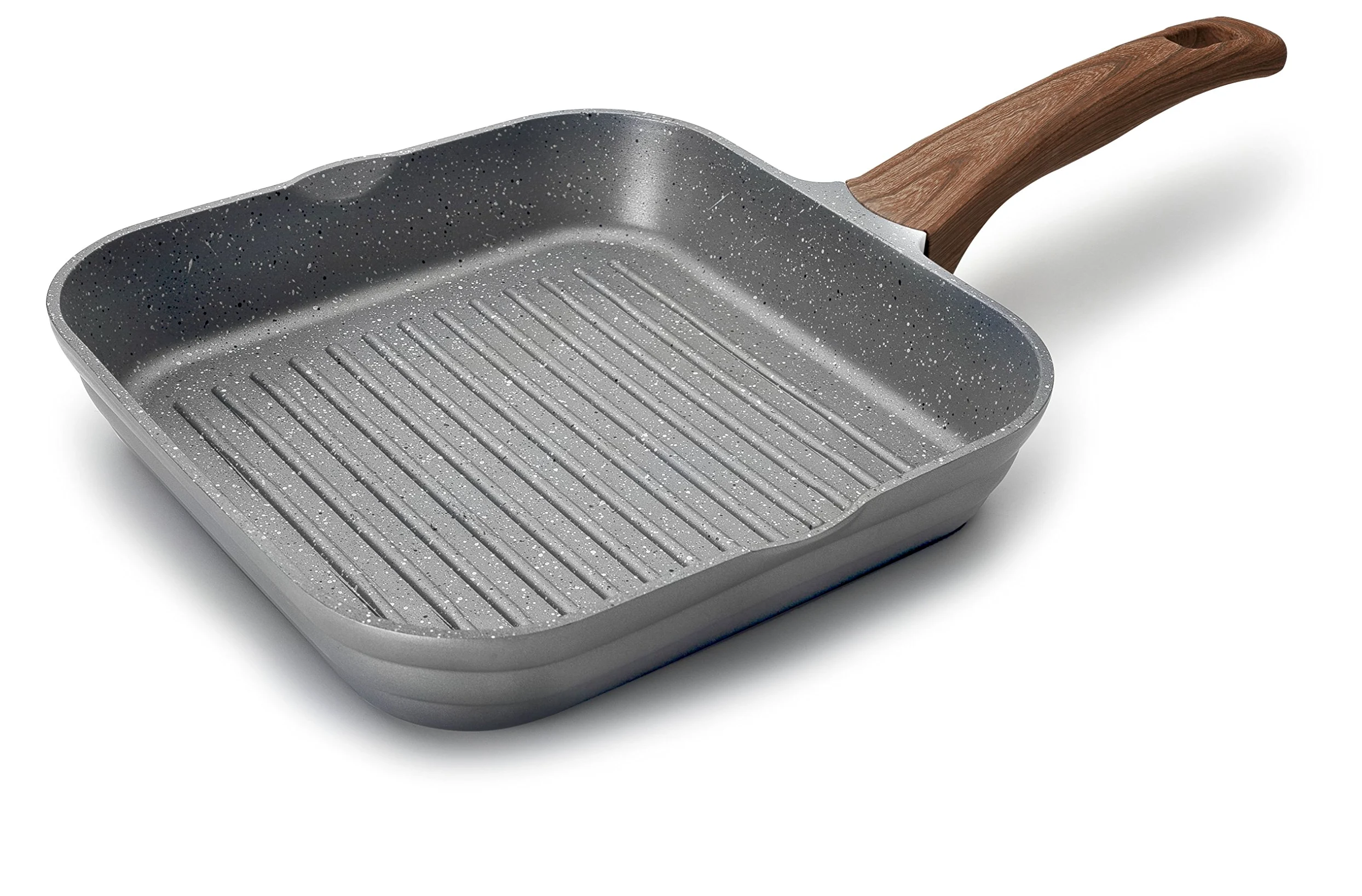 LACOR 27629 - Grill Stilo 28x28cm Aluminio - Gris - Menaje Profesional | En aluminio ligero, marca y asa con acabado profesional; ideal para cocina profesional y uso diario en casa, de gran utilidad