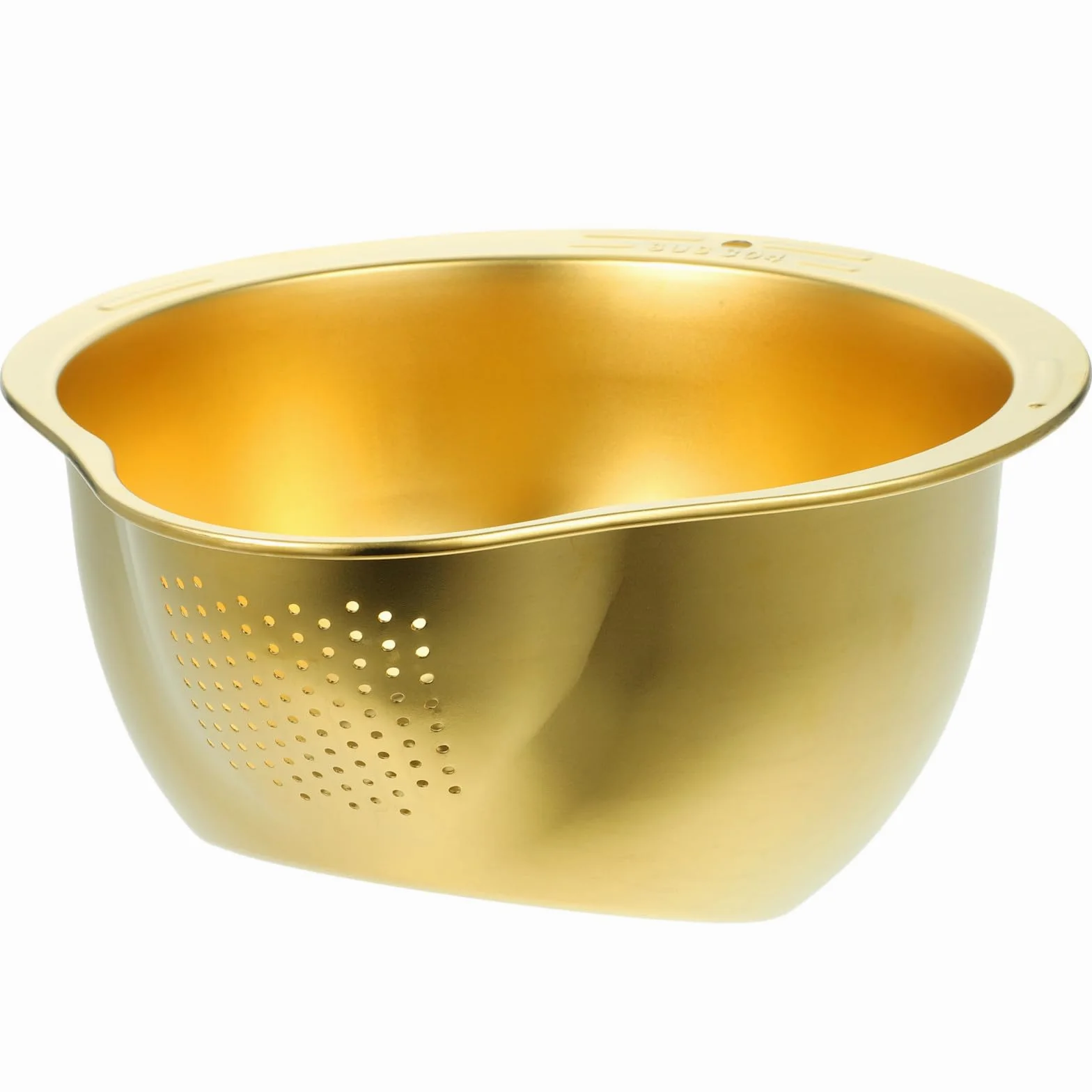 VALICLUD Colador de Cocina de Acero Inoxidable Dorado para Escurrir Verduras y Fideos, Cesta Estable para Almacenamiento y Lavado en Hogar