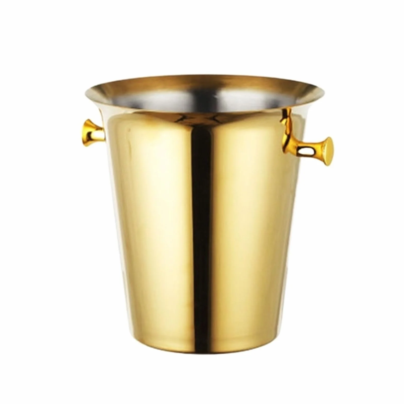 Cubo de Hielo Cubitera de Acero Inoxidable 5 l for champán, Ideal for Fiestas navideñas y Bares al Aire Libre Cubo de Hielo frío para Barra(Gold)