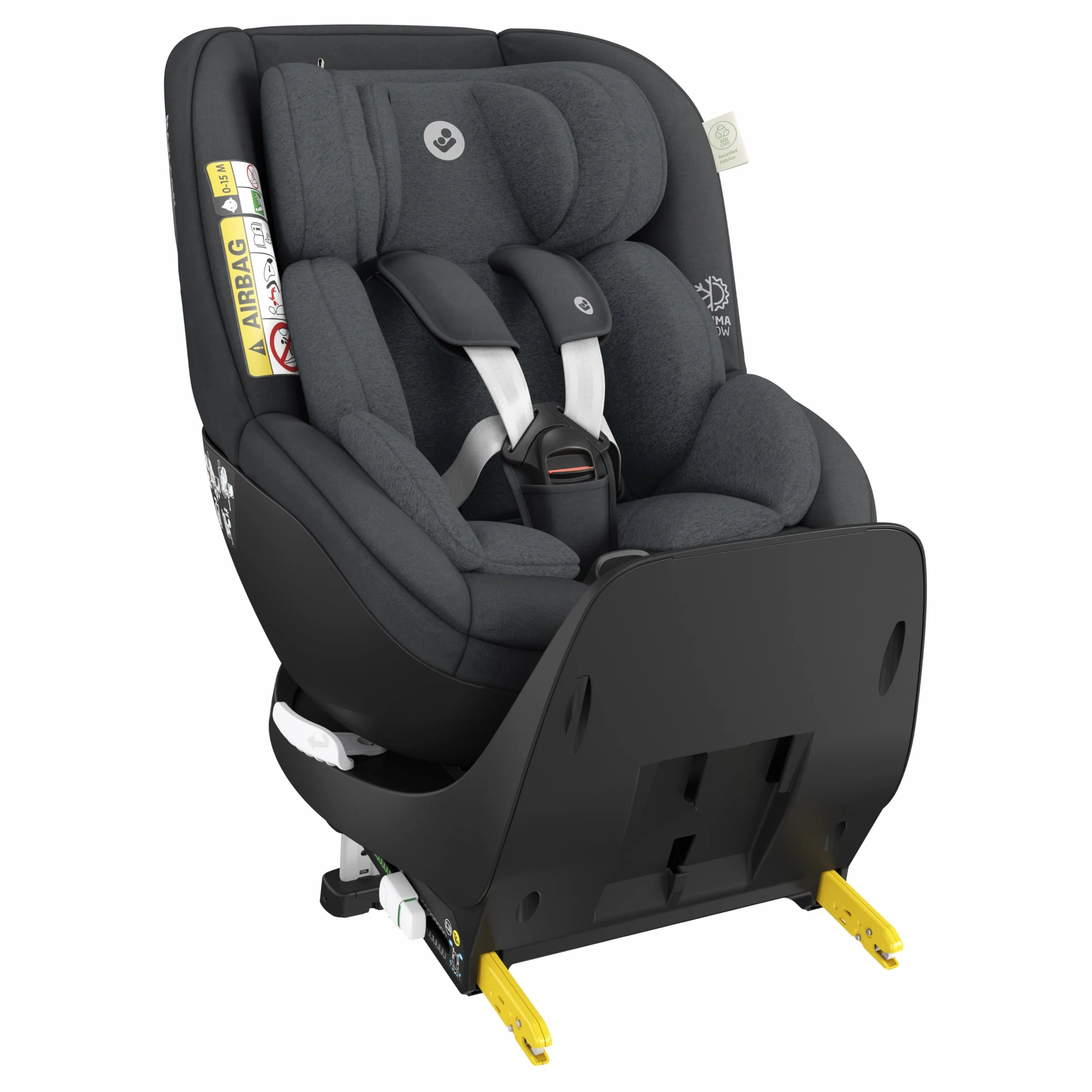 Maxi-Cosi Mica Pro Eco i-Size, Silla de coche isofix giratoria 360º, de 0-4 años, 40-105 cm, ClimaFlow, Protección frente a impactos laterales G-CELL, tejidos 100% reciclados, Authentic Graphite