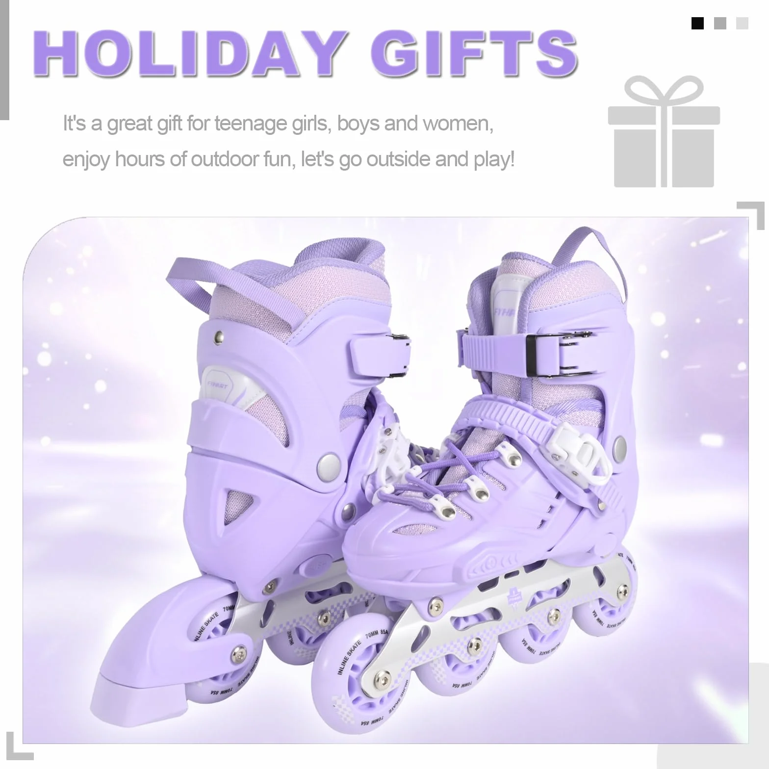 Patines en Linea para Niñas Tamaños Ajustables Marco de Aluminio Estable Zapato a Prueba de Golpes Patines de Ruedas Interior y Exterior