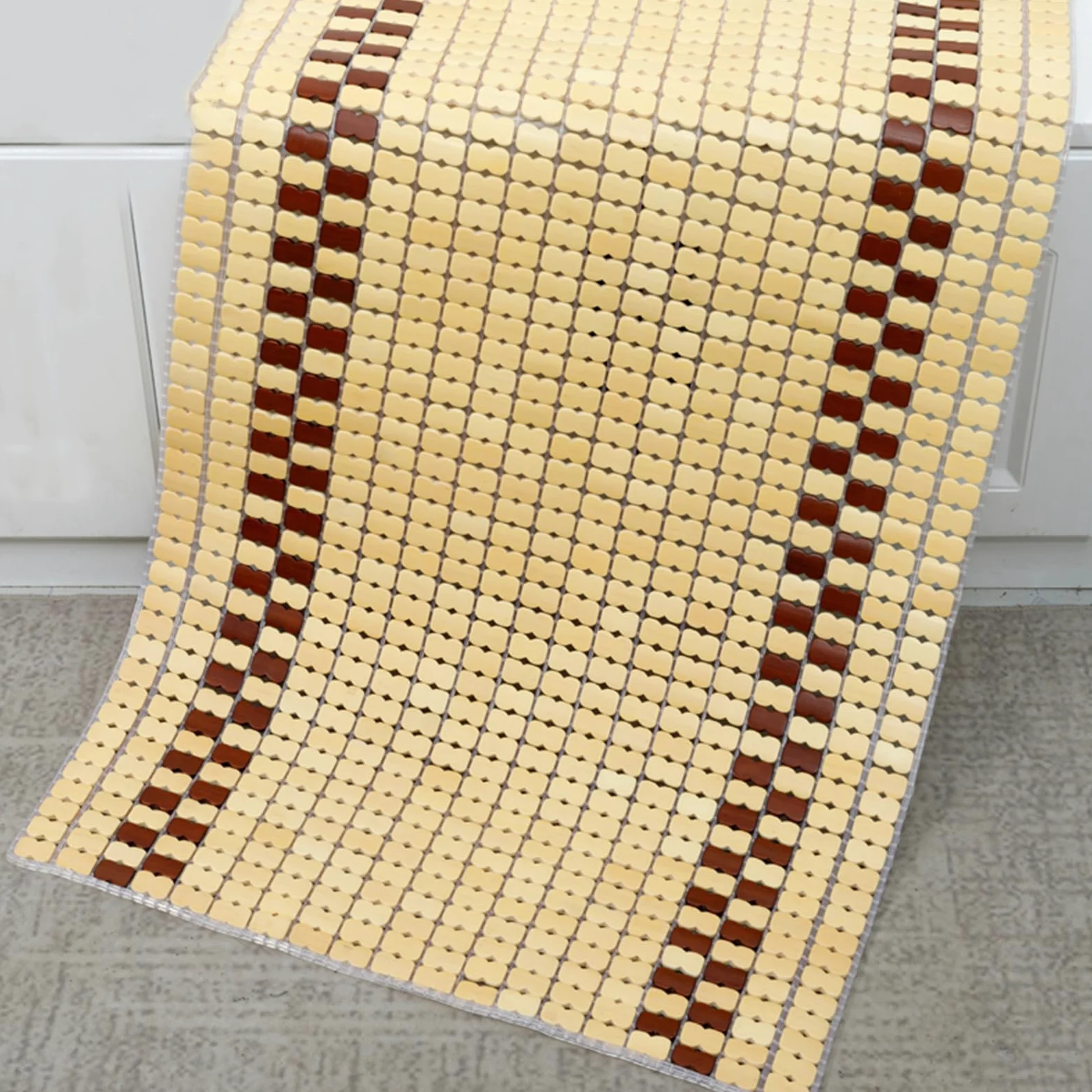 Almohadilla de bambú para colchón de enfriamiento natural, transpirable, plegable, para aire acondicionado, para cama Mahjong, suave y refrescante (55 x 130 cm)