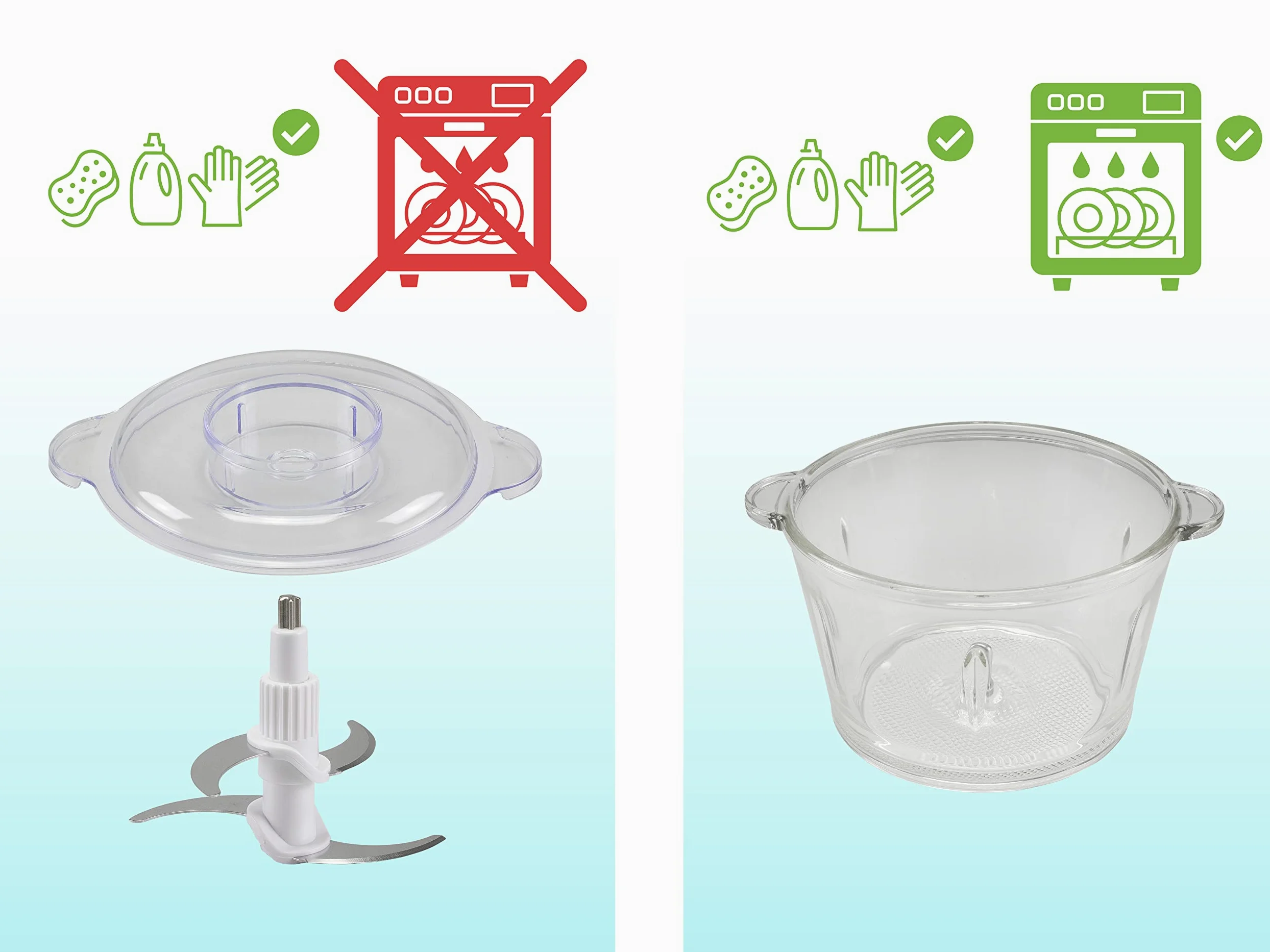 BEPER P102ROB001 Picador de vidrio, Recipiente de vidrio, Cuerpo Abs, Doble par de cuchillas de acero, 2 velocidades, Base antideslizante, Capacidad 1.5L, Gris/Negro