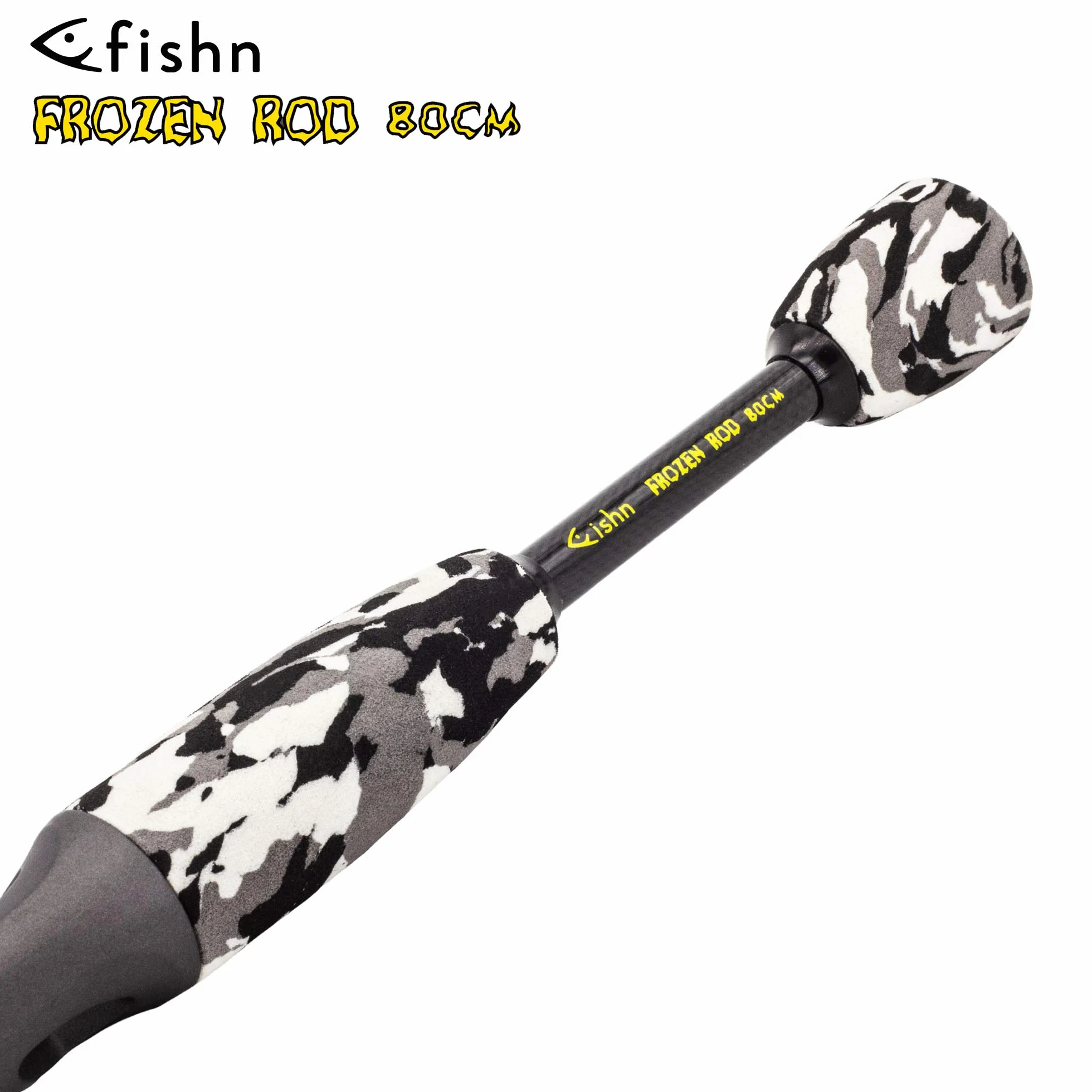 FISHN Caña de Hielo 80 cm Carbono Alta Resistencia Ligero para Pesca Depredadores Lucio Perca Trucha
