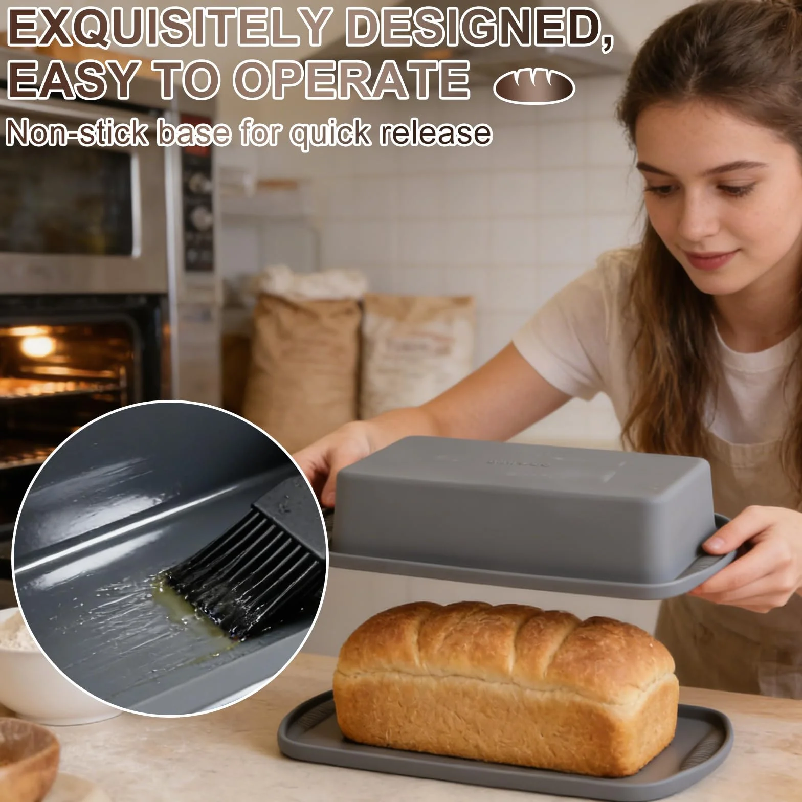 2 Piezas Molde Silicona Bizcocho, Moldes de Silicona para Hornear Pan, Moldes Silicona Reposteria Rectangular Antiadherente, Molde Bizcocho Horno Libre de BPA para Freidora de Aire 28 x 15 x 6.5 cm
