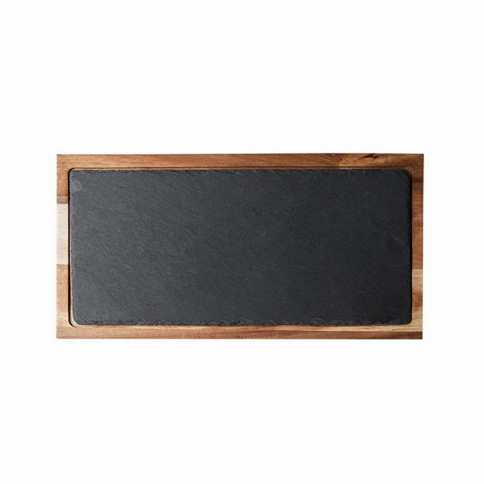 1 Pieza Bandeja De Cocina Occidental Con Servicio Bandejas Placas Para Servir Elegante Lámina Bandeja Platos Tablas De Embutidos Bandeja Decorativa Junta Negro Acacia