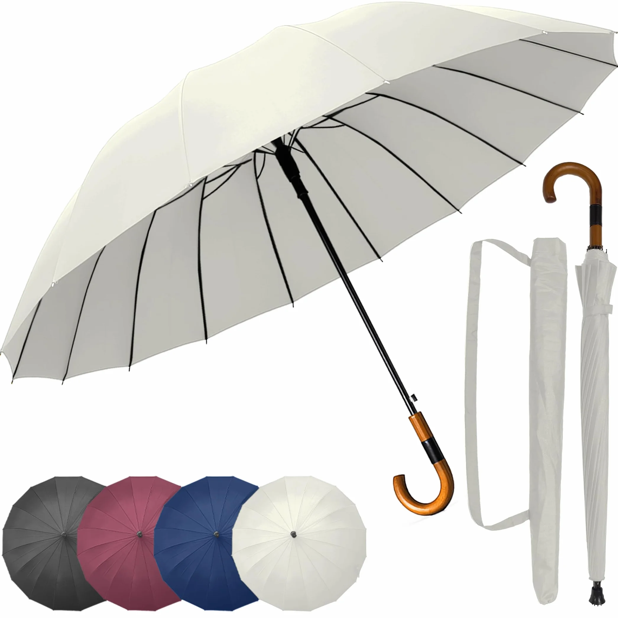 Paraguas Resistente al Viento Automático Impermeable para 2 Personas