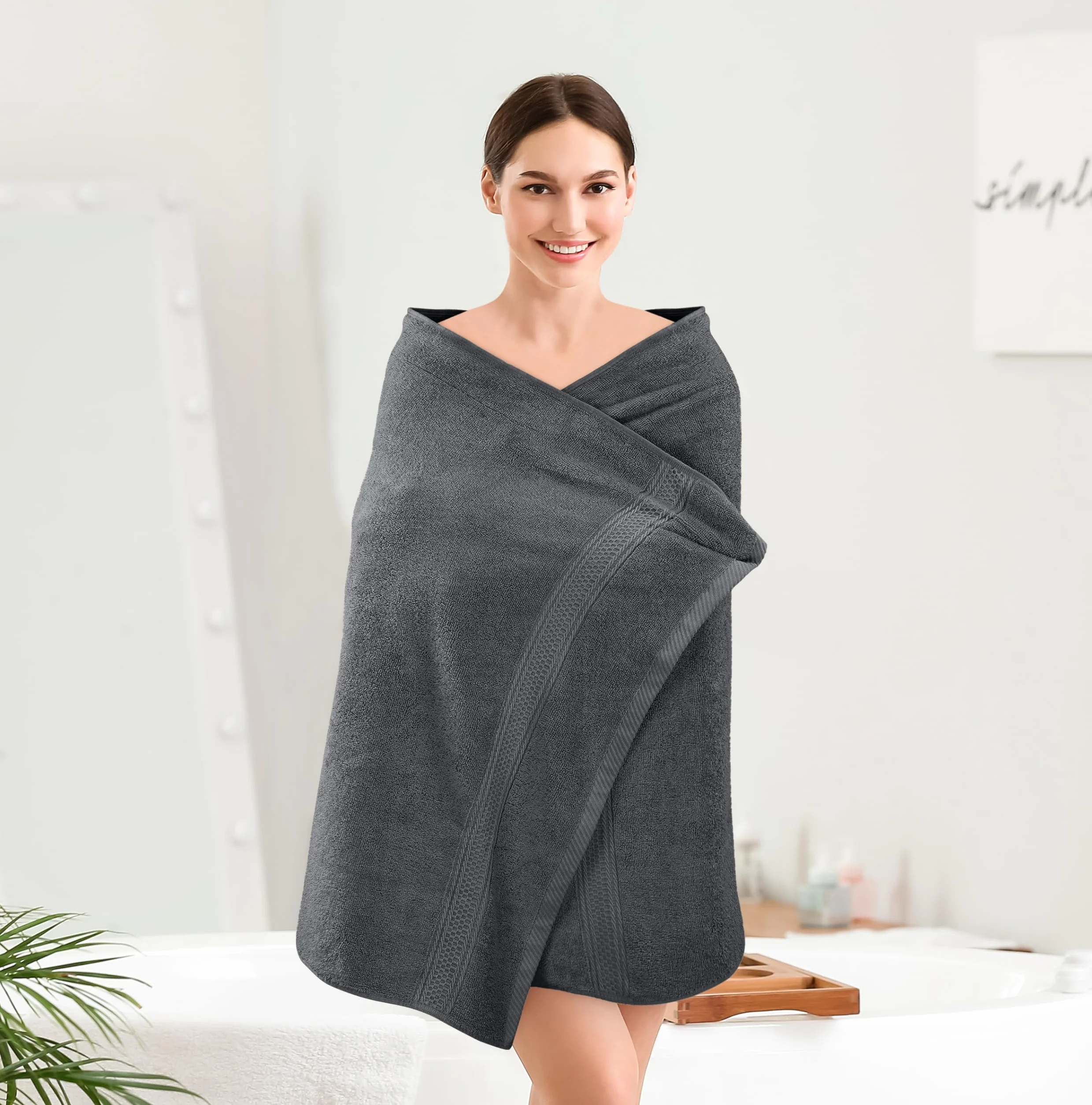 Utopia Towels - Conjunto de Toallas de baño (Paquete de 4, 69 x 137 cm) Toallas de algodón 100% Ring-Spun (Gris)