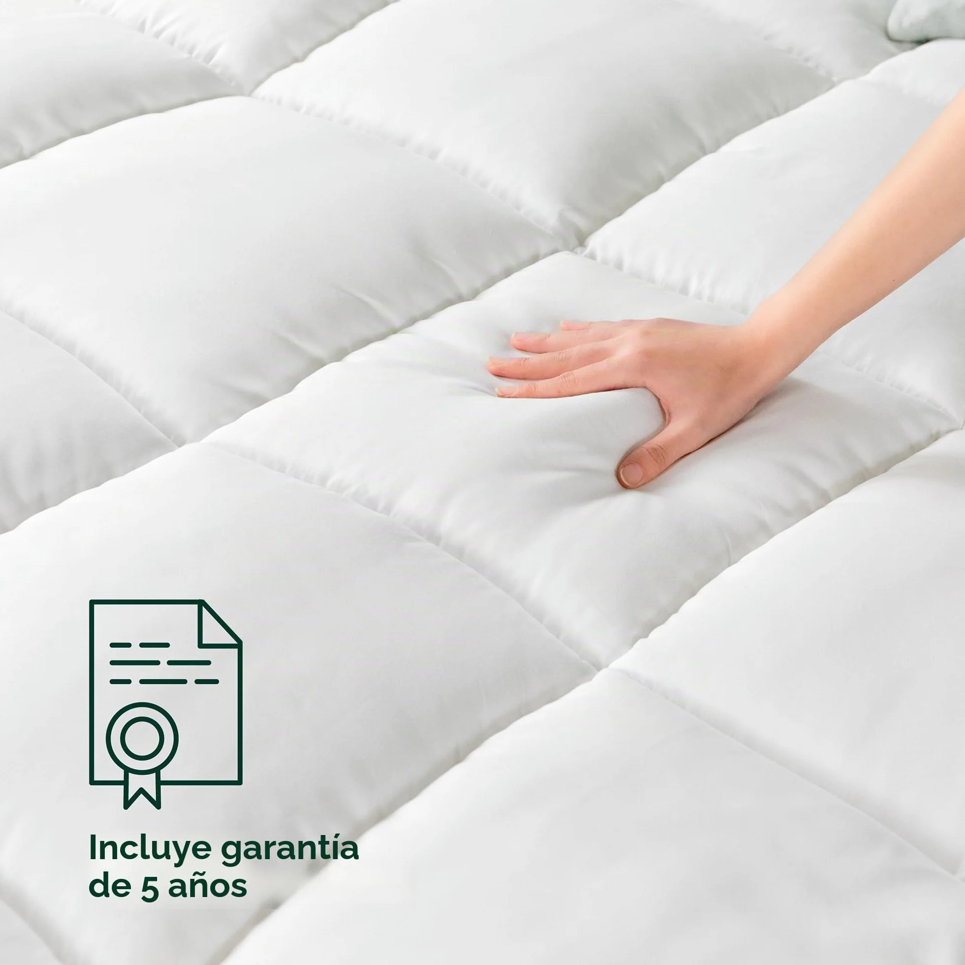 Zinus Mattress - Topper (poliéster, 200 x 90 cm), Color Blanco