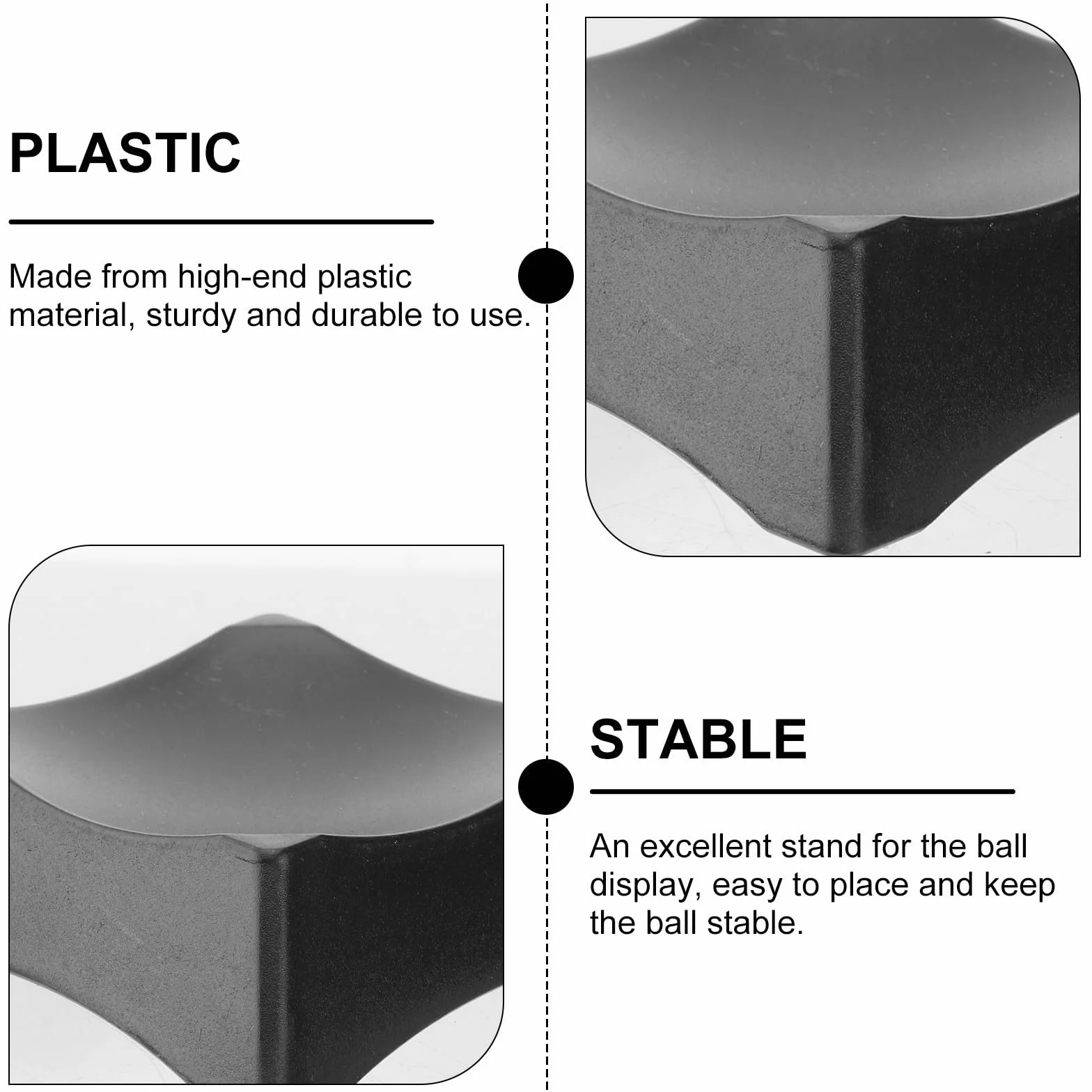 Porta Balones de Plástico Negro 9 Piezas para Exhibición y Almacenamiento de Balones de Fútbol y Baloncesto