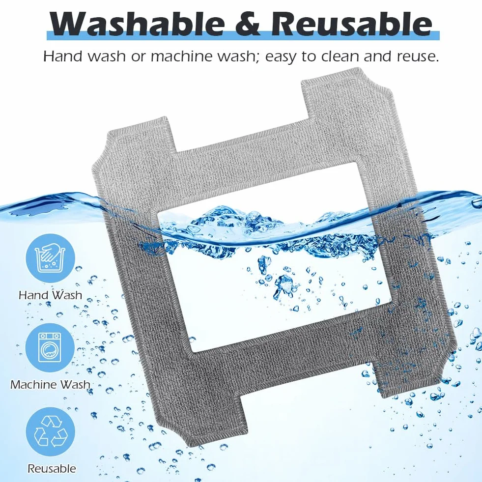 AUYAO 10 Piezas para Ecovacs Winbot W1/W1S/W1S Pro/W2/W2S Pro, Paño de Limpieza Kit, Paños de Limpieza de Ventanas, Limpiacristales Almohadillas de Limpieza Reutilizable, Paños para Aspiradoras