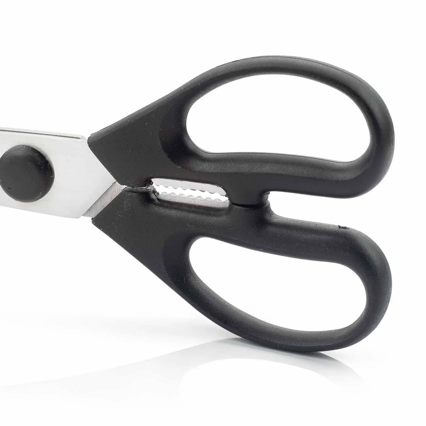 Arcos Tijeras de Cocina de Acero Inoxidable Nitrum. 195 mm - 154 gr. Mango ergonómico polioximetileno POM. Serie Prochef. Borde liso y elegante mango. Color negro.