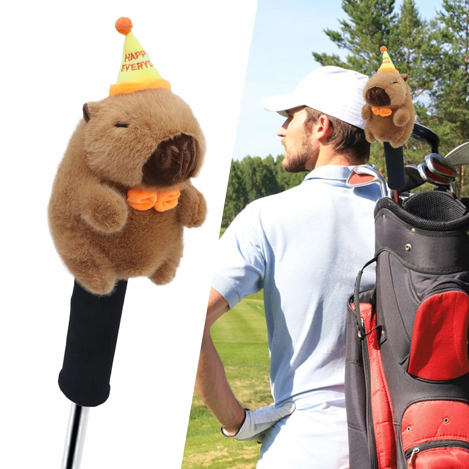 Funda para Cabezal de Golf Driver Animales Divertidos Peluche Accesorios Protectores