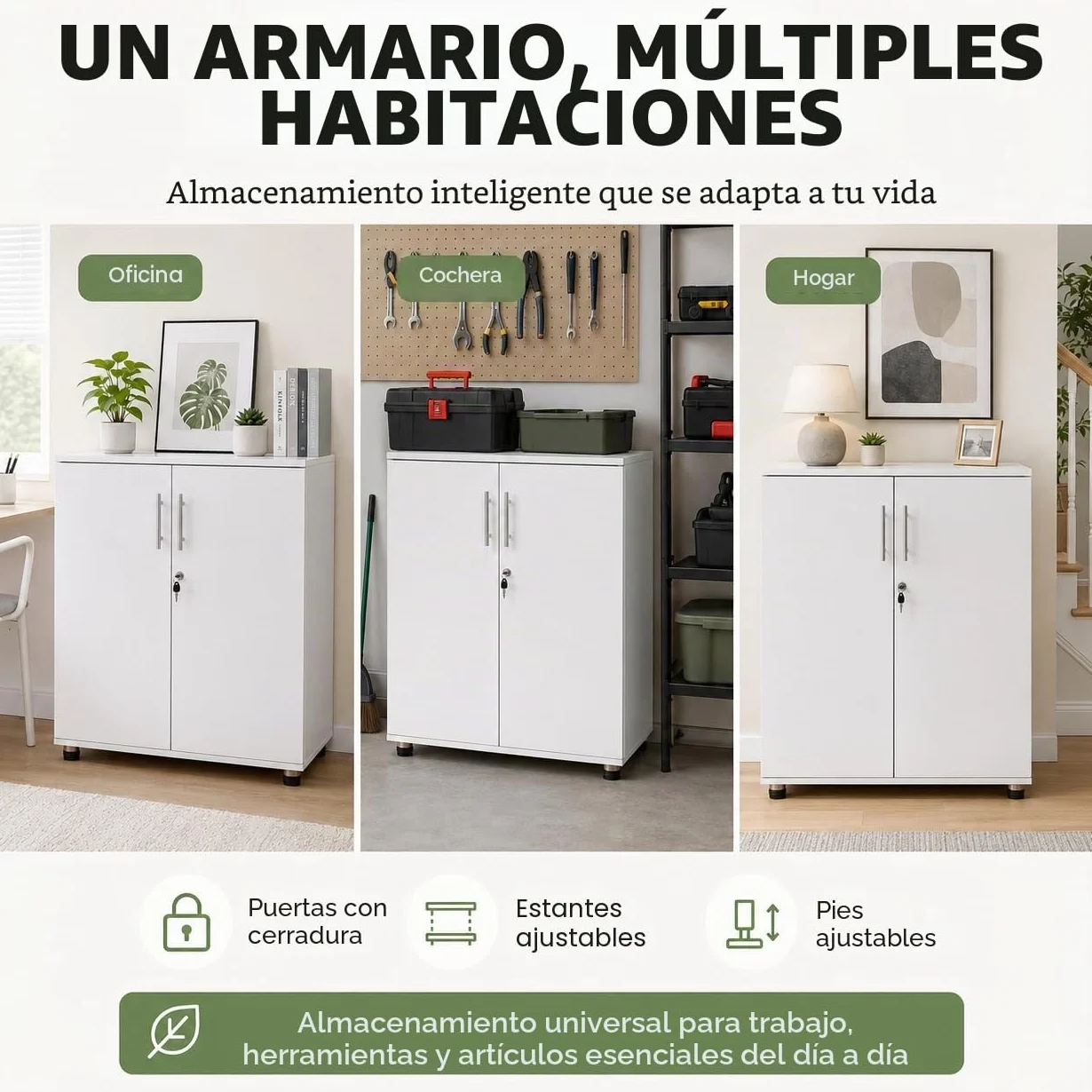 MMT Furniture Designs Armario de Almacenamiento, Madera de ingeniería, Blanco, Talla única