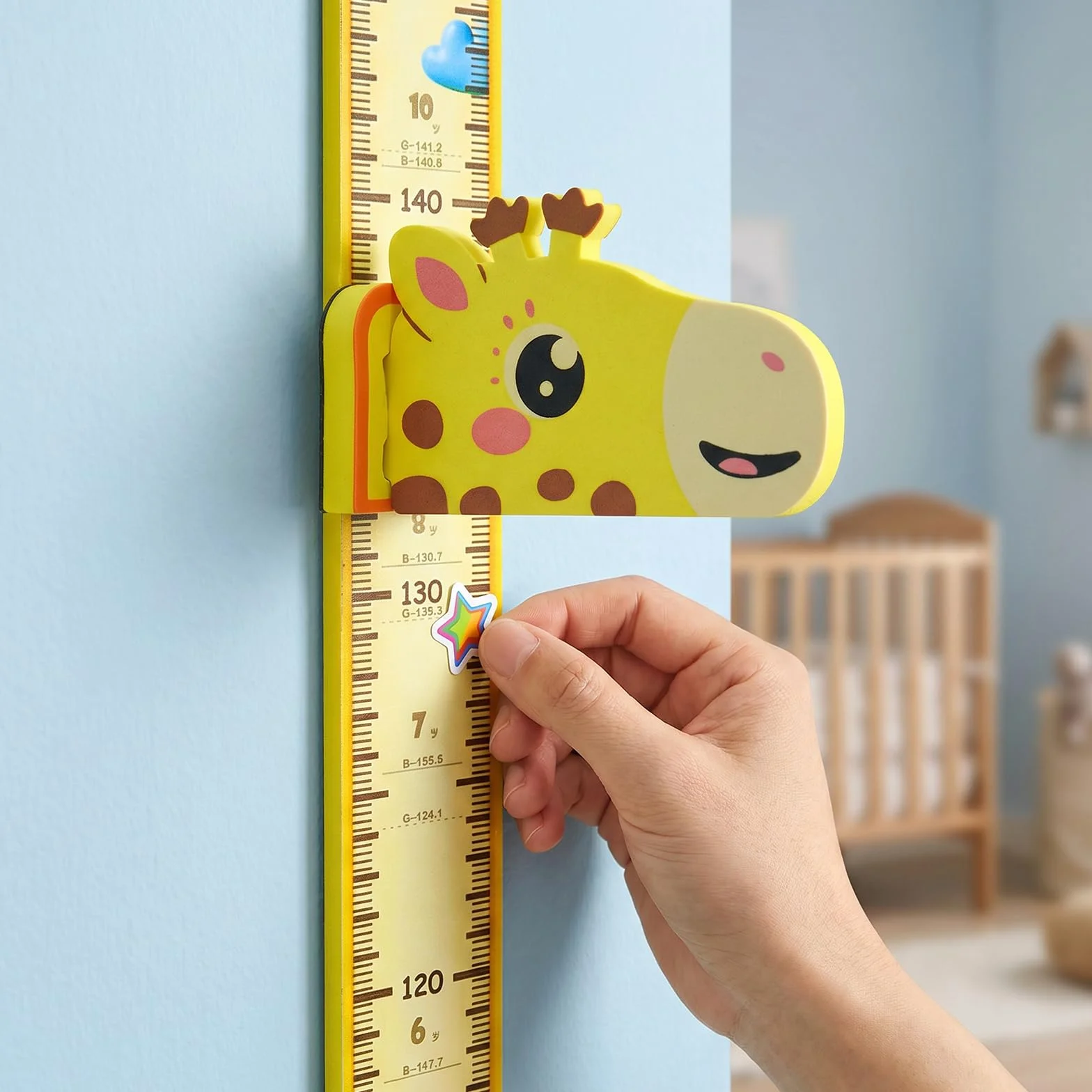 Medidor de crecimiento infantil 3D jirafa magnético 65-180 cm