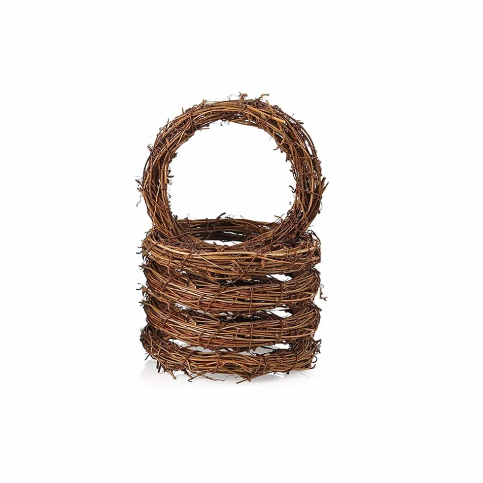 5 Coronas de Ratán Natural de 5.9 Pulgadas, Guirnalda de Rama de Vid para Festivales, Bodas y Decoración