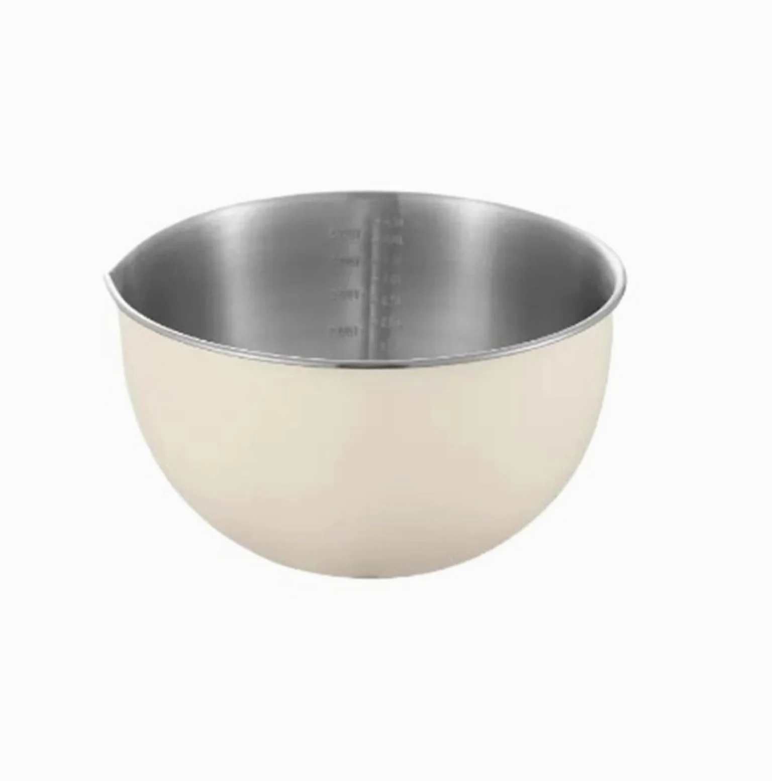 Tazón Para Mezclar Juego de tazones for mezclar acero inoxidable | 1.5 2.5 4.5L Ensalada De Bollería Antideslizante(White 4.5L)